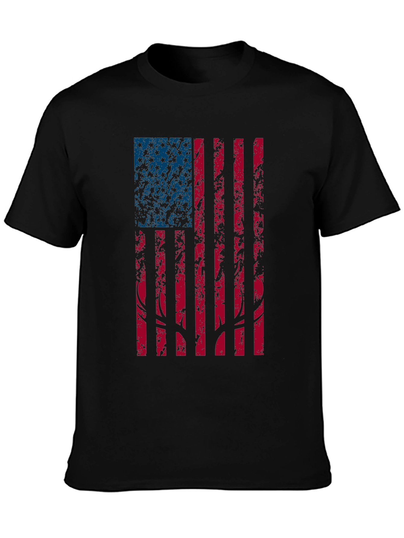 American Flag Deer Antler Graphic Tee - Black