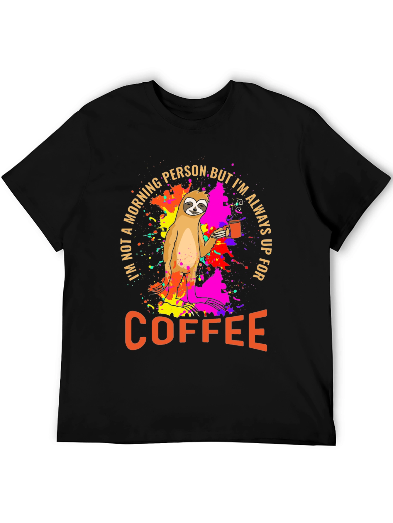 Sloth Coffee T-Shirt - Morning Person Funny Tee