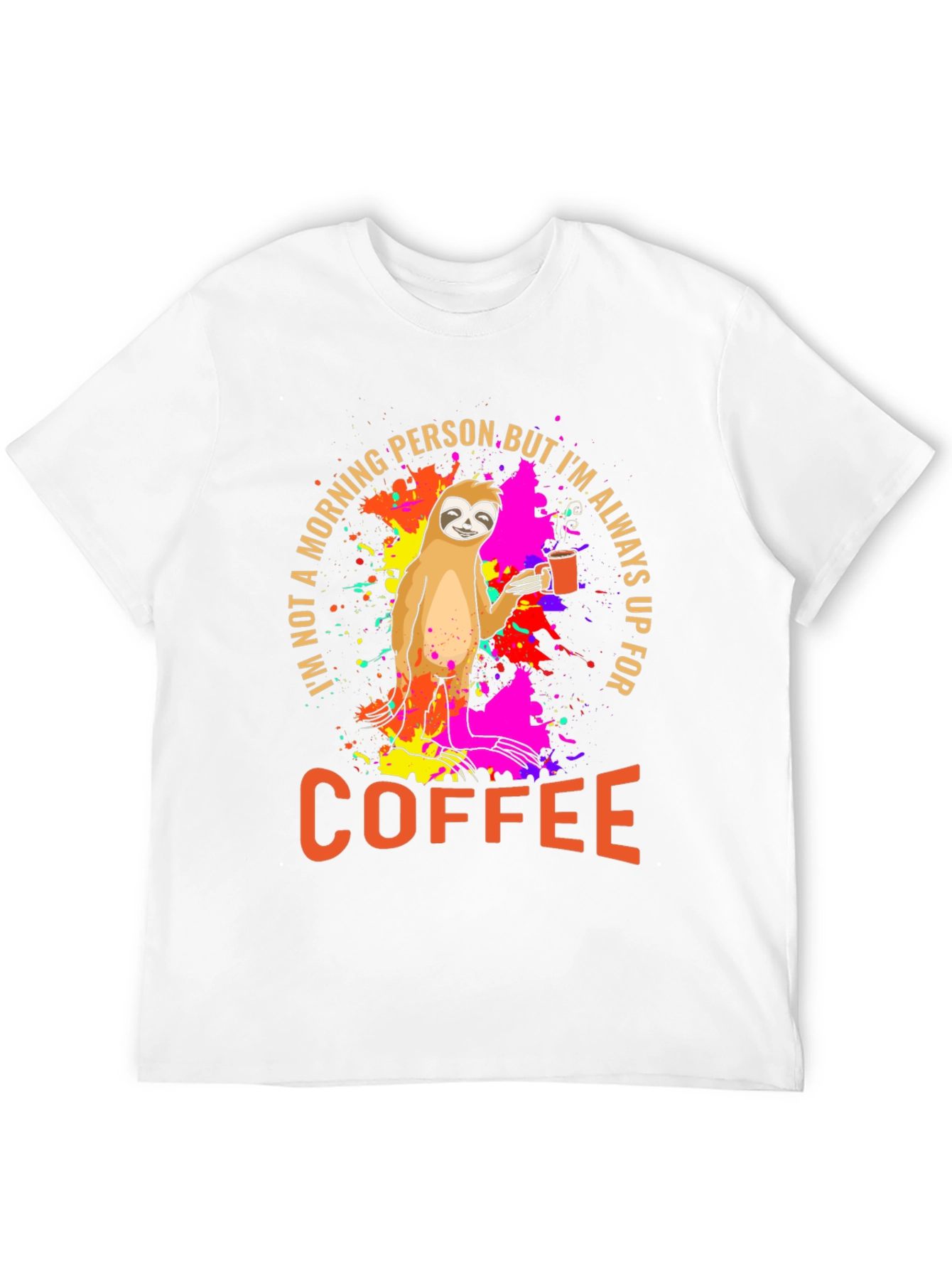 Sloth Coffee T-Shirt - Morning Person Funny Tee