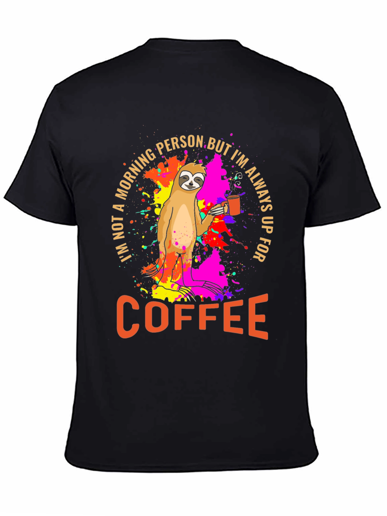 Sloth Coffee T-Shirt - Morning Person Funny Tee