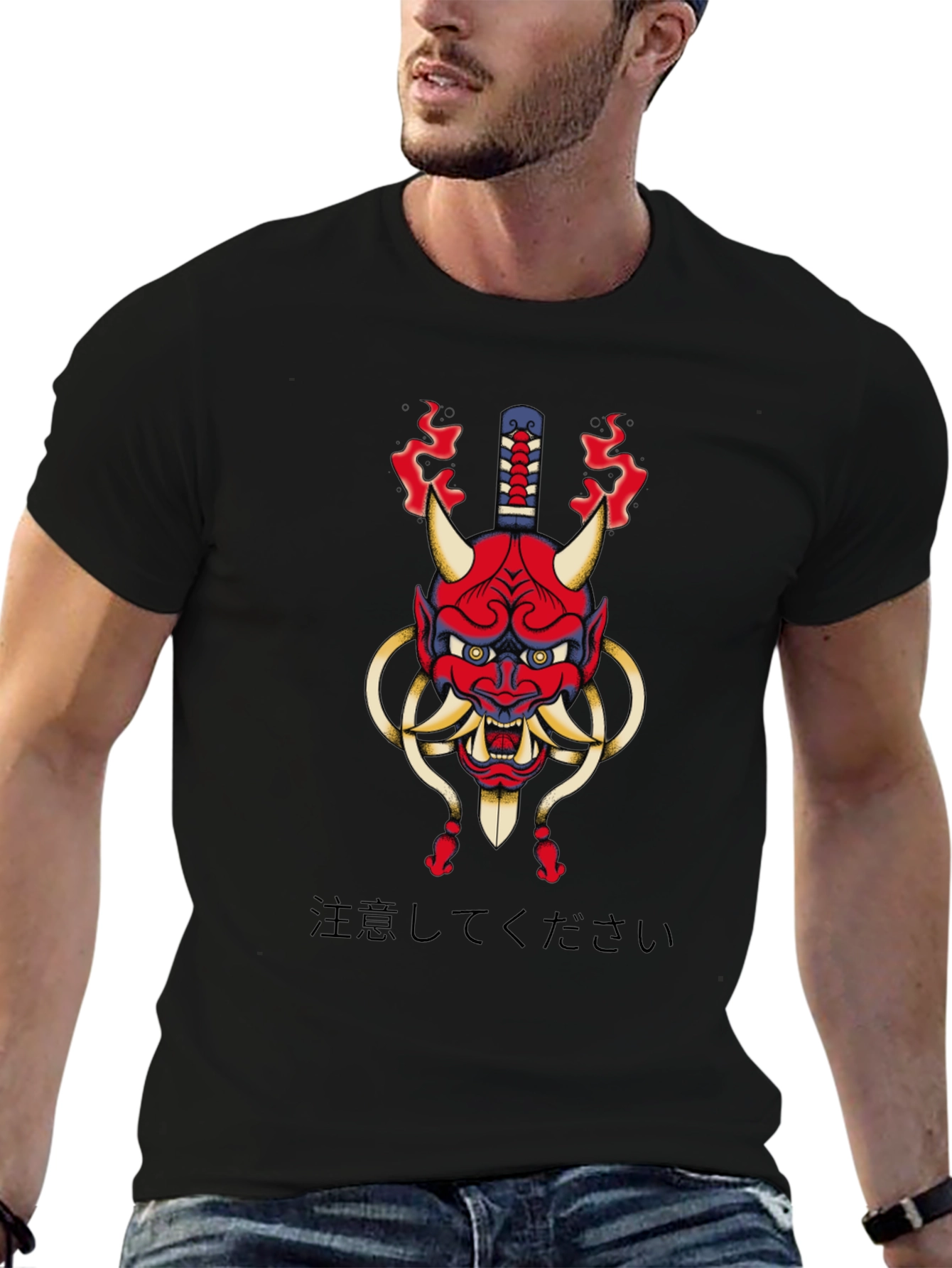Japanese Oni Mask Graphic Tee