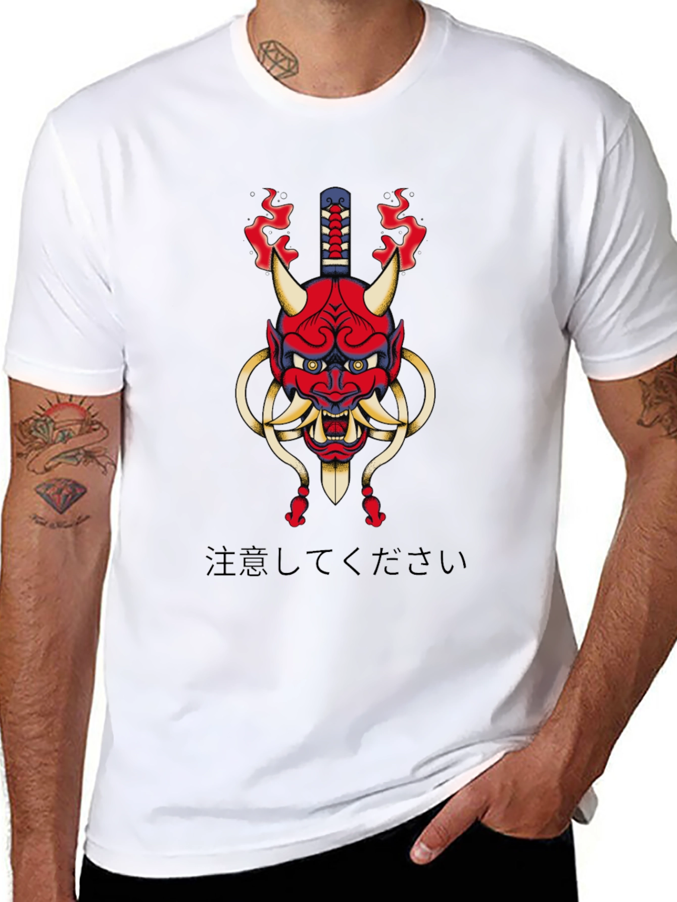 Japanese Oni Mask Graphic Tee