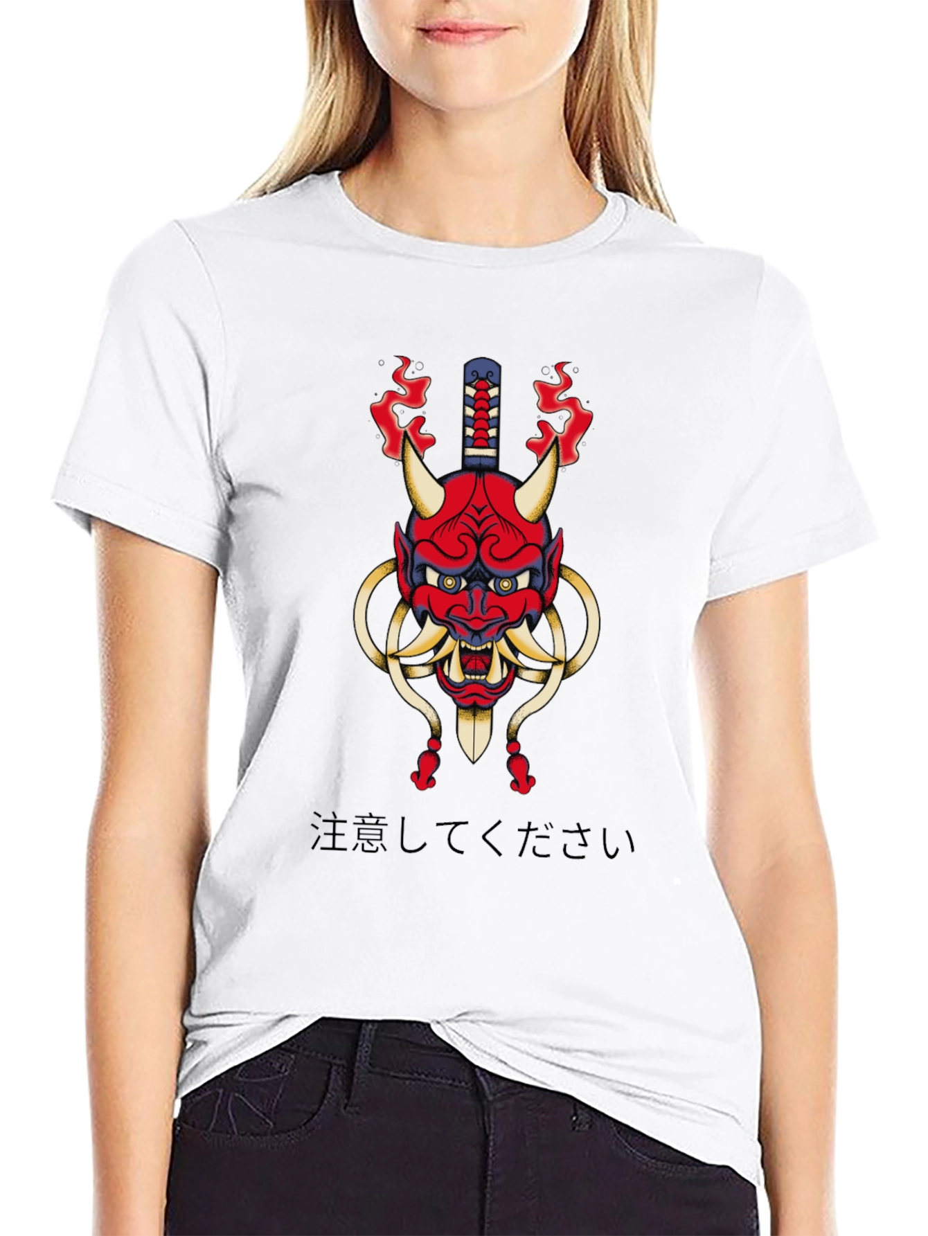 Japanese Oni Mask Graphic Tee
