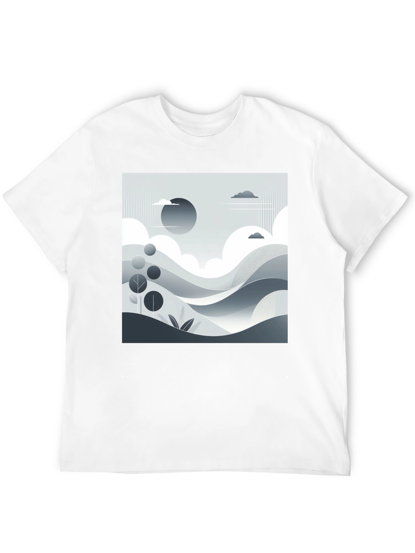 Modern Landscape Graphic Tee - Black