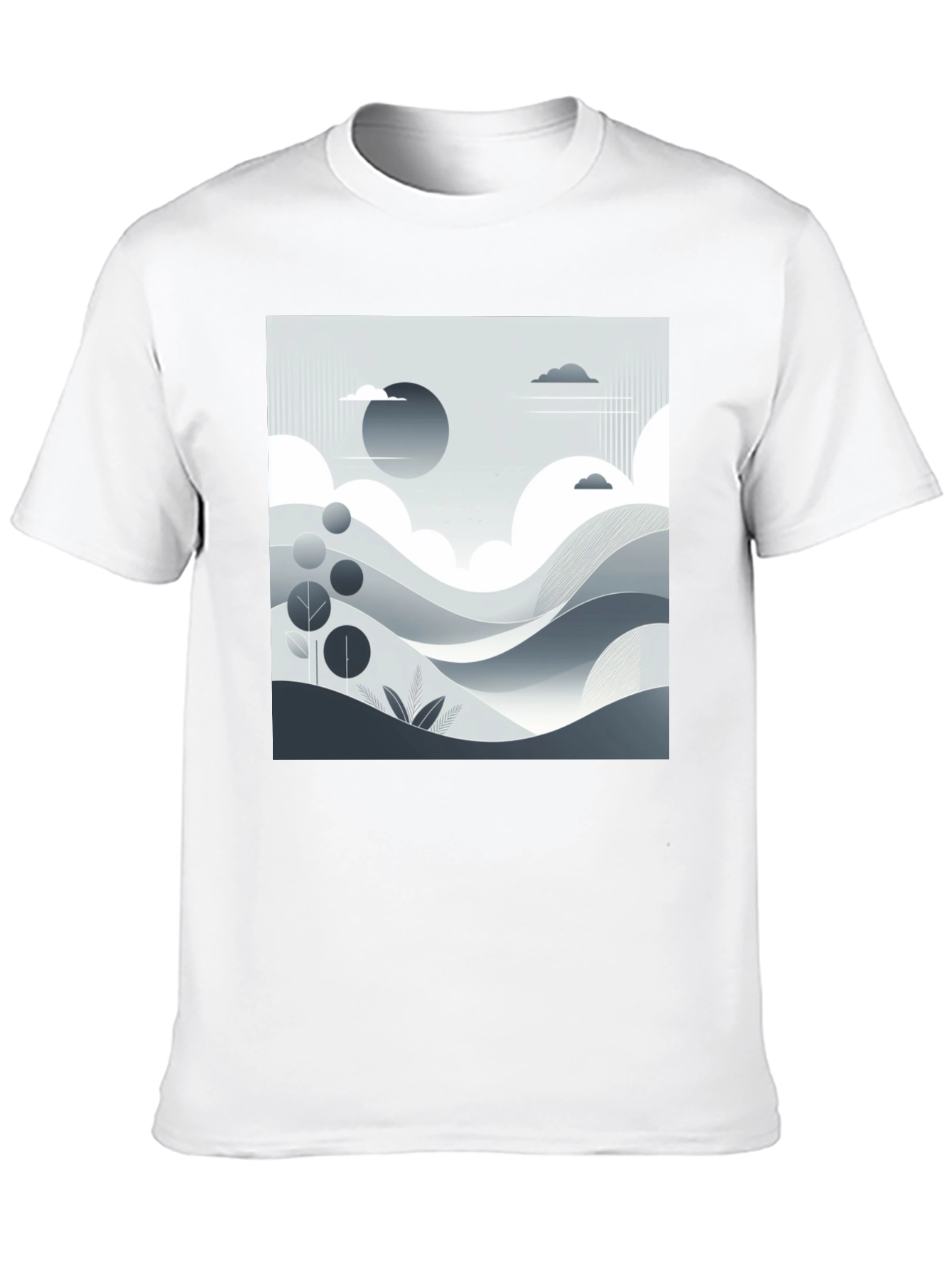 Modern Landscape Graphic Tee - Black