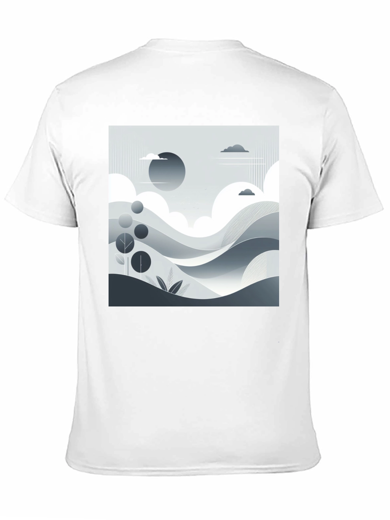 Modern Landscape Graphic Tee - Black