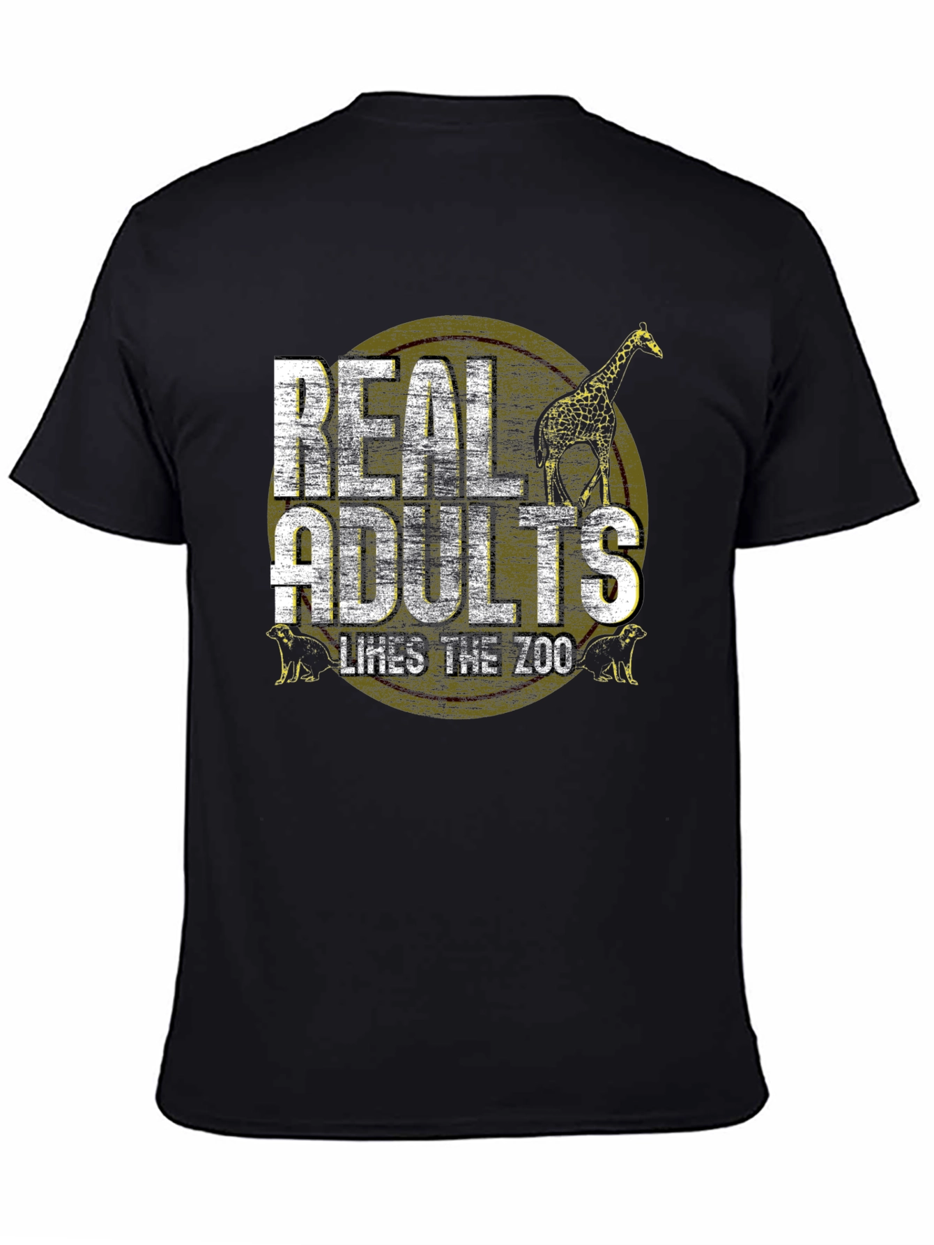 Real Adults Zoo Lover Graphic T-Shirt