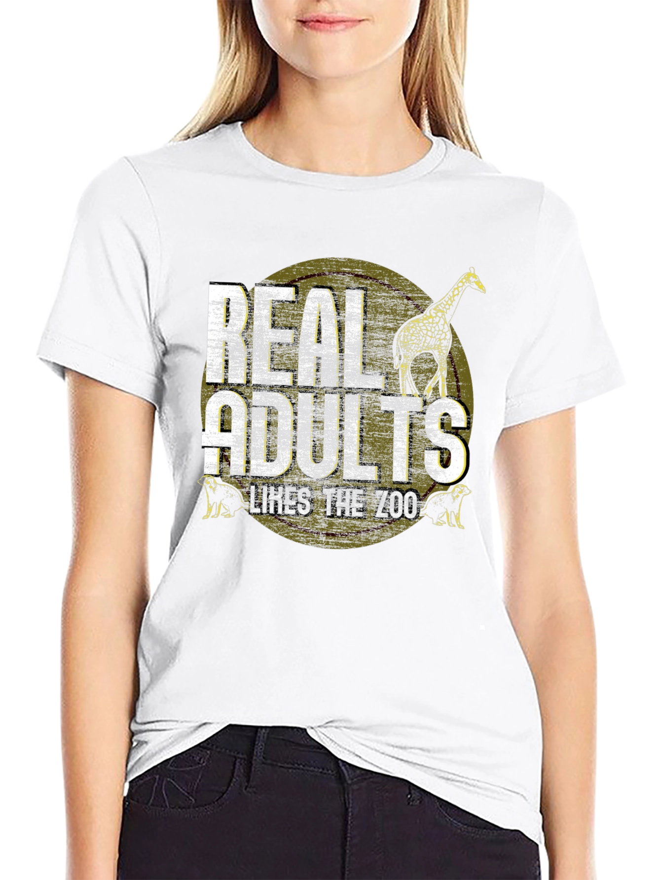 Real Adults Zoo Lover Graphic T-Shirt