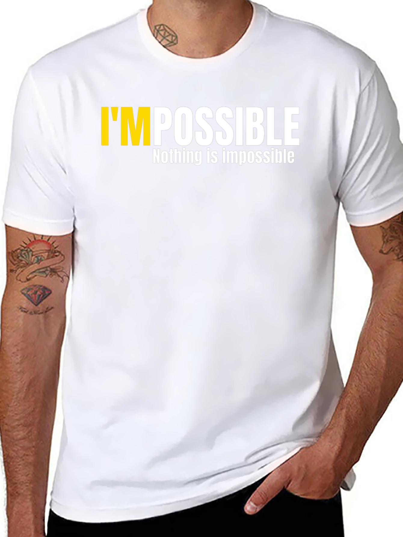 Motivational Impossible Graphic T-Shirt - Black