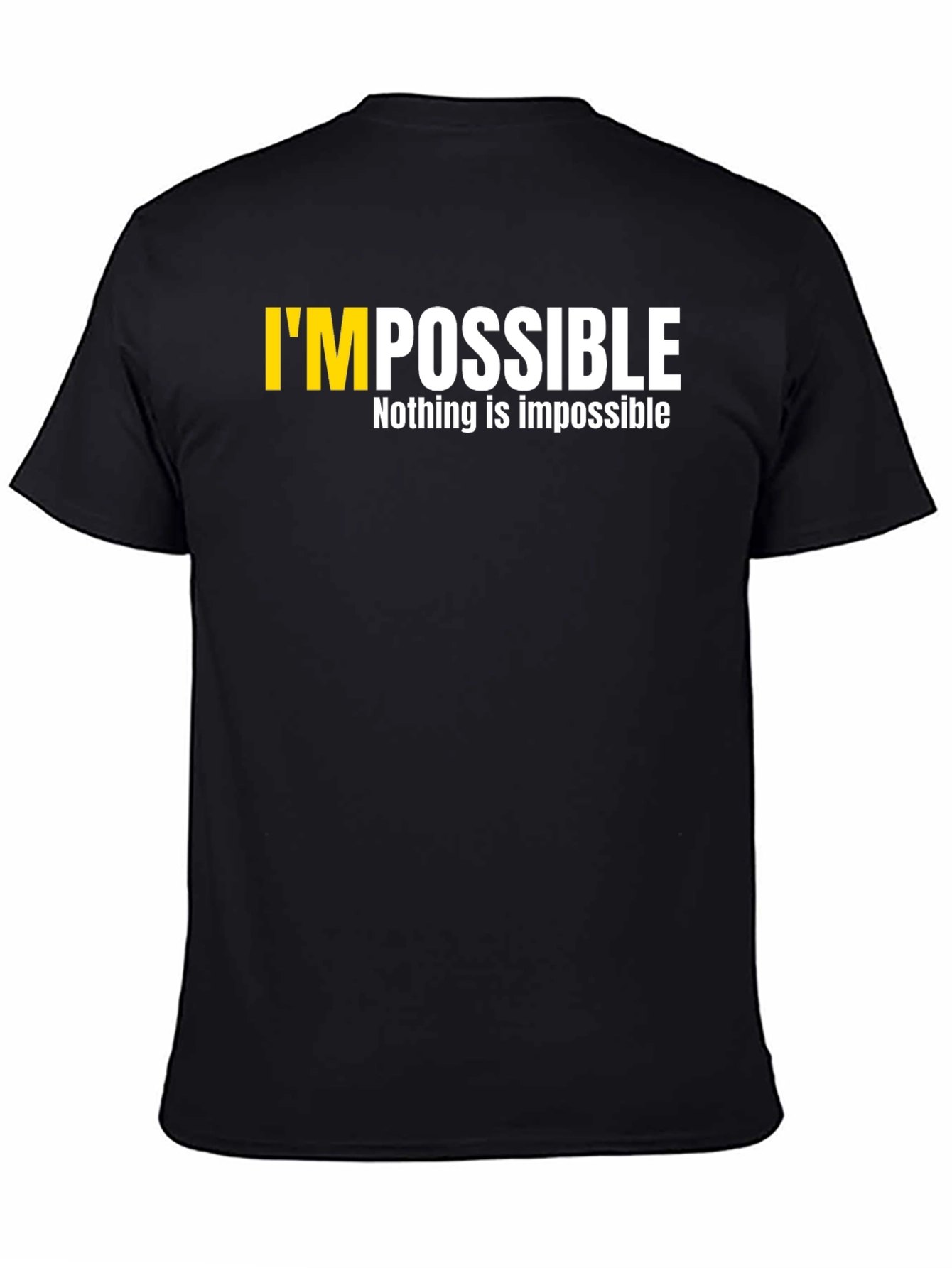 Motivational Impossible Graphic T-Shirt - Black