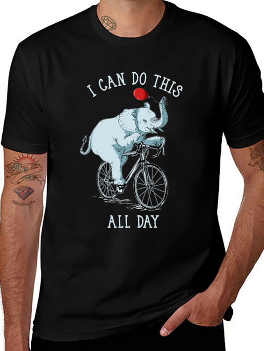 Elephant Bike T-Shirt - I Can Do This All Day Design