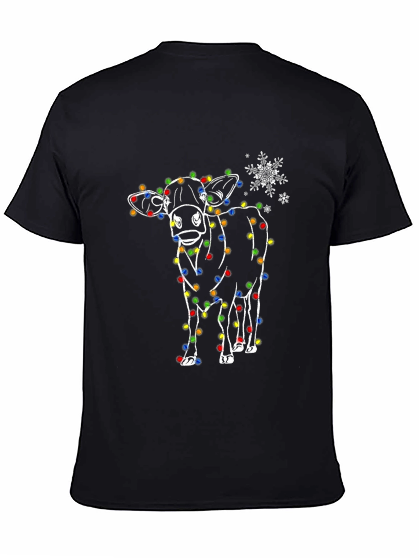 Festive Cow Christmas Light T-Shirt