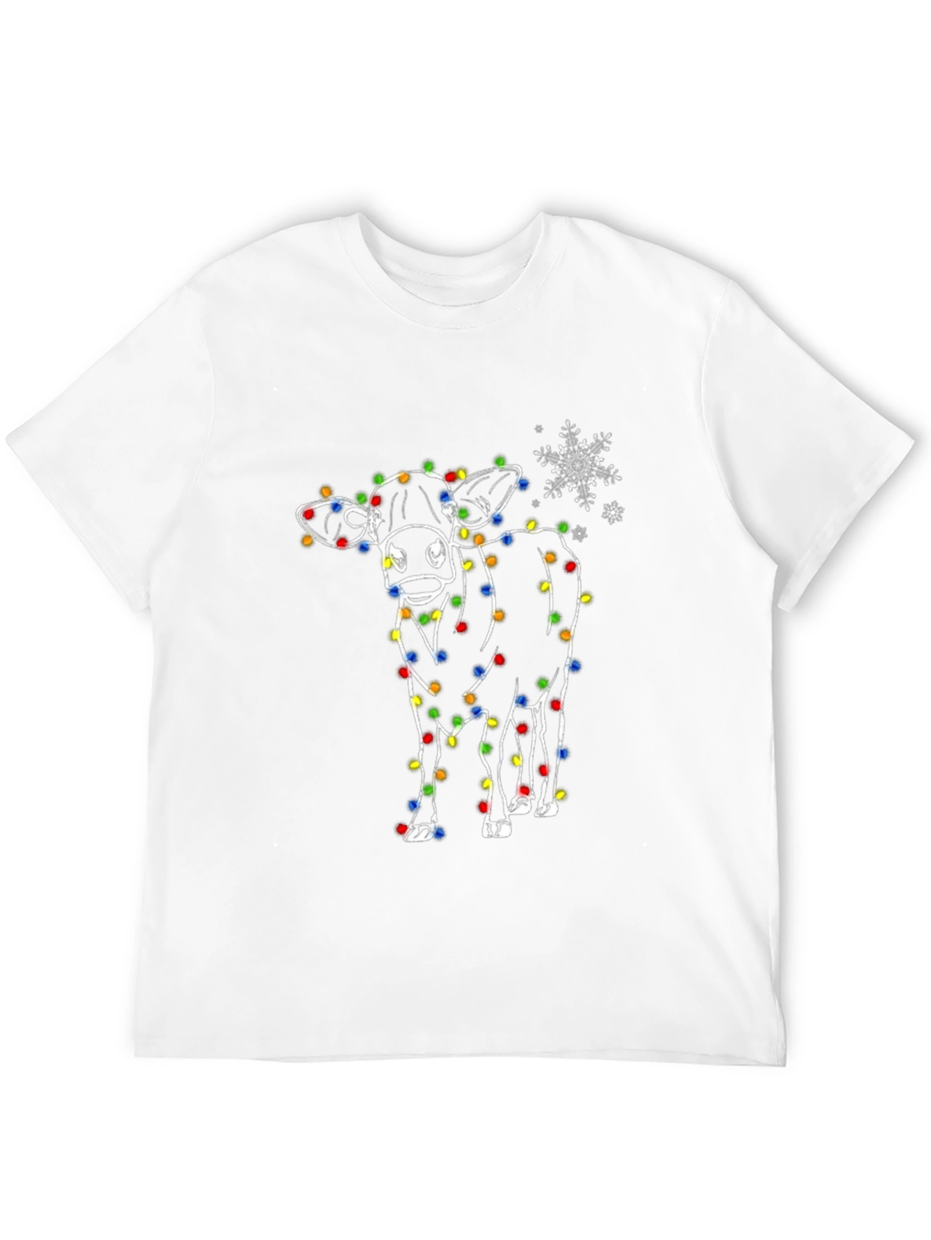 Festive Cow Christmas Light T-Shirt