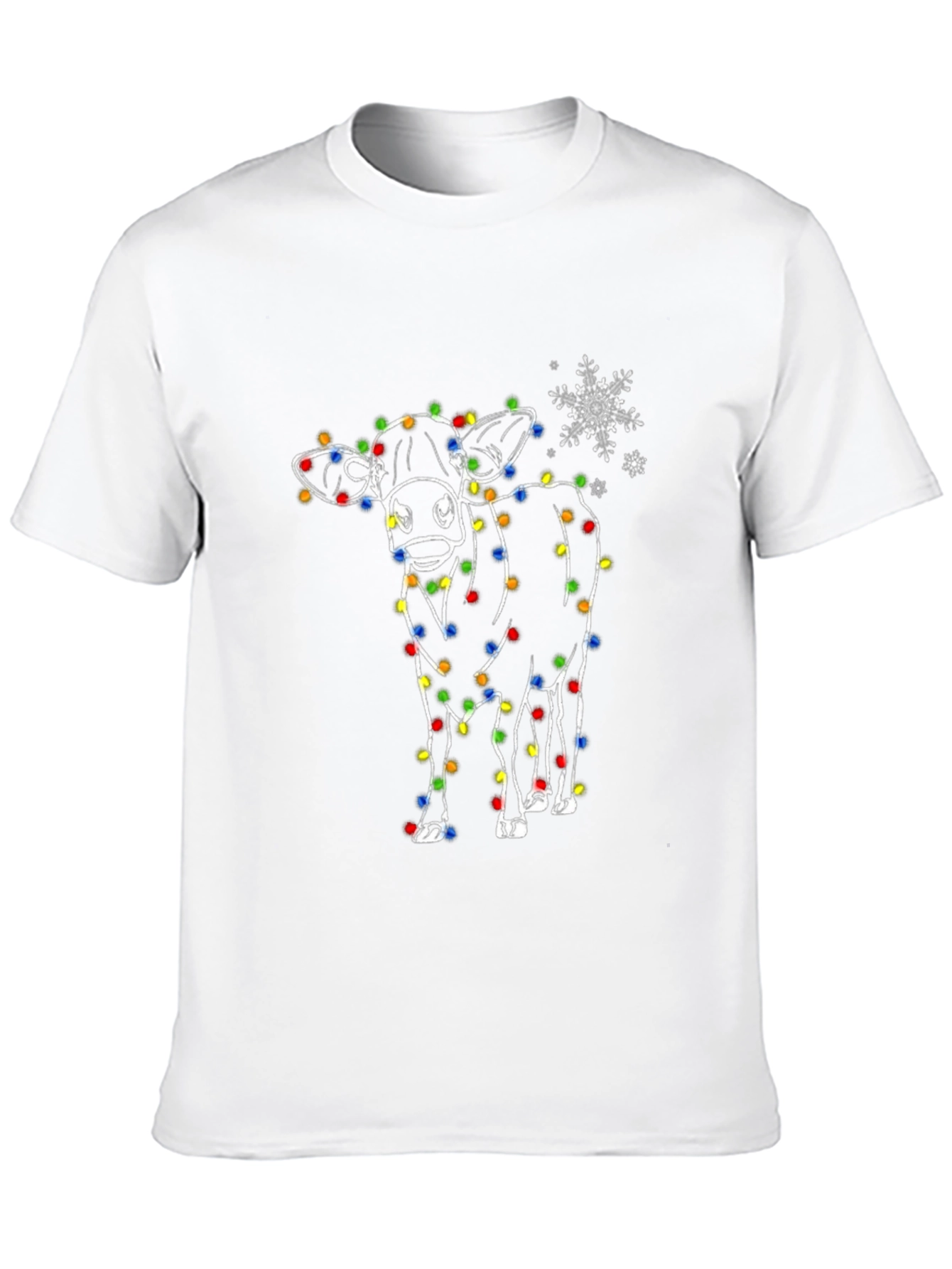 Festive Cow Christmas Light T-Shirt