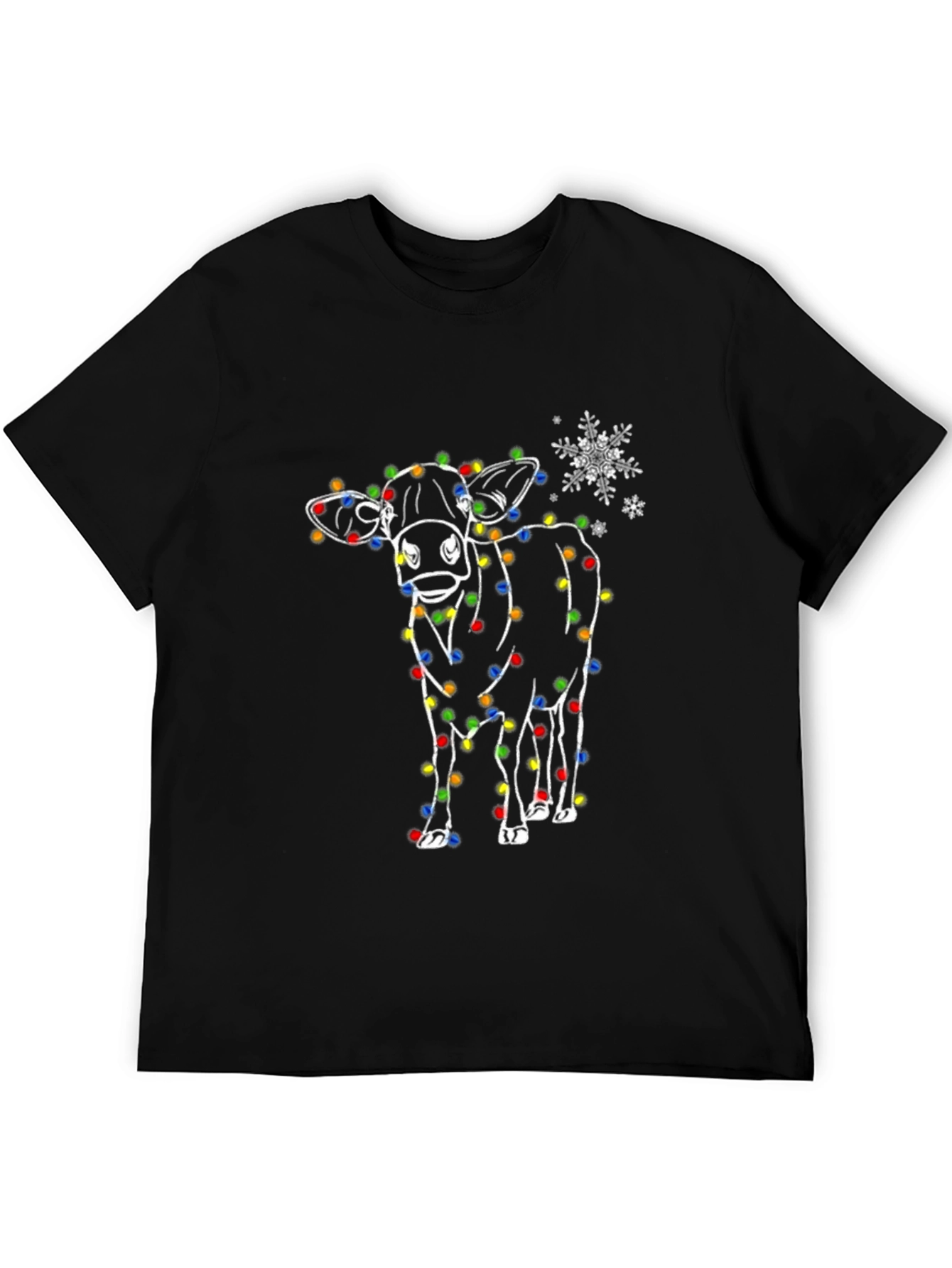Festive Cow Christmas Light T-Shirt