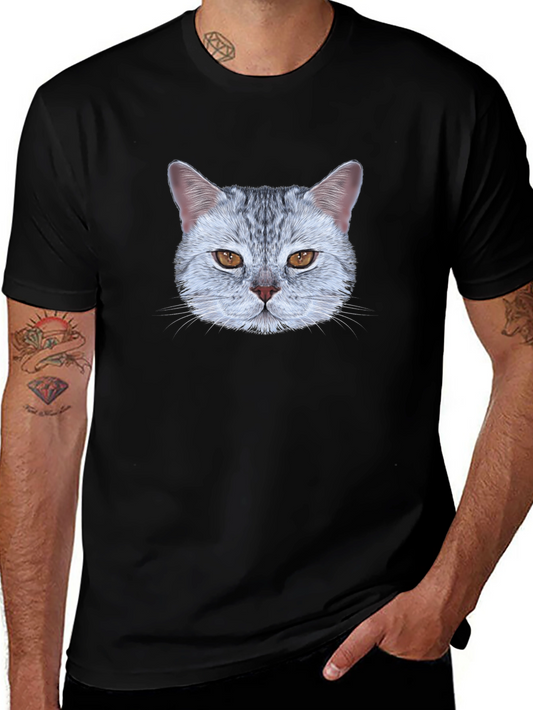 Cat Face Graphic Tee - Unique Design