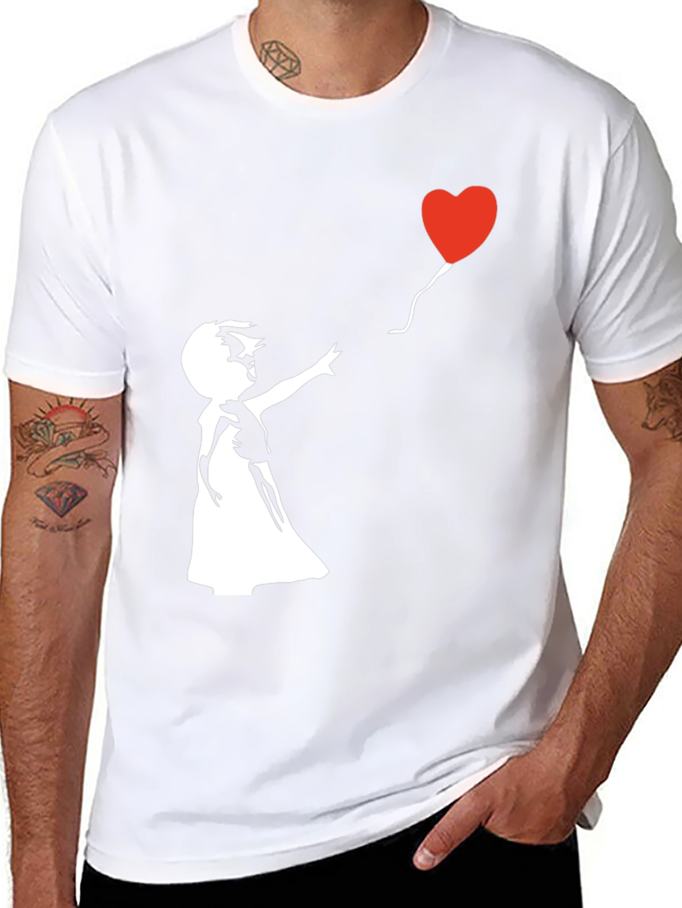 Banksy Girl with Balloon Graphic T-Shirt