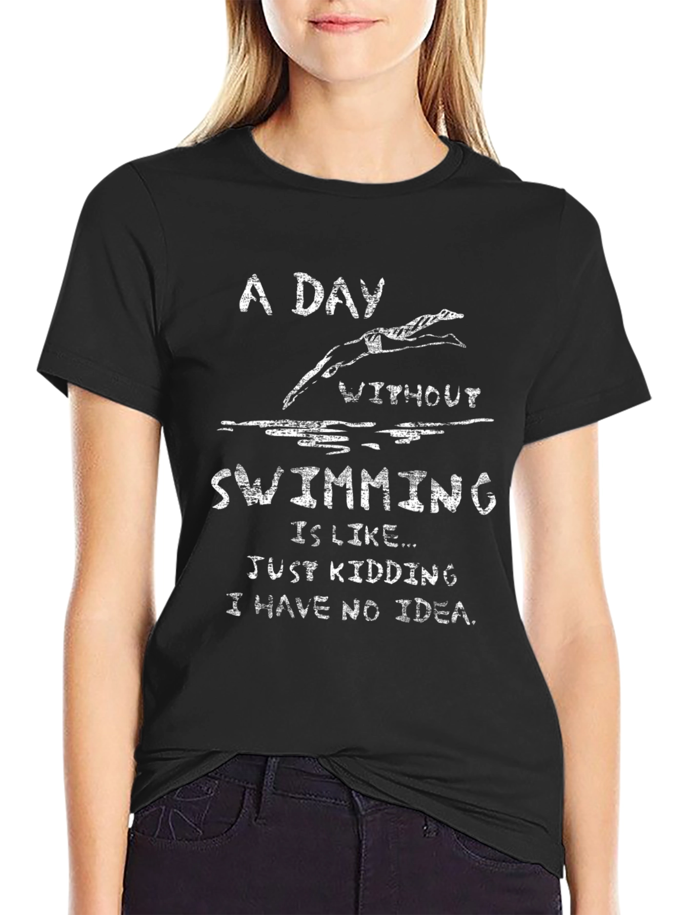 Funny Swimming T-Shirt - A Day Without Swimming