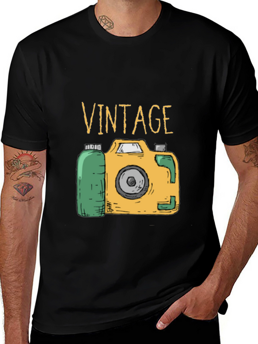 Vintage Camera Graphic Tee - Retro Style