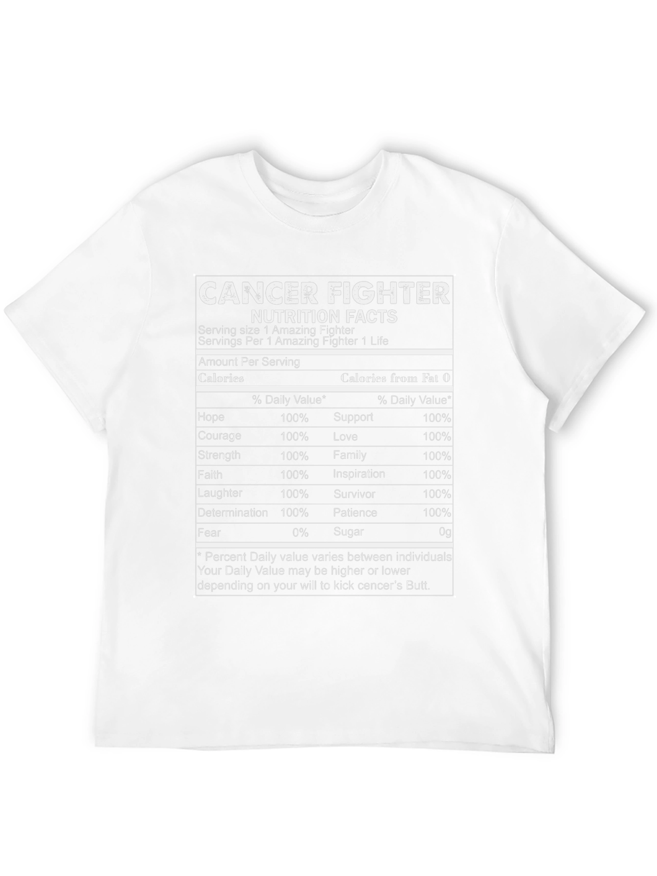 Cancer Fighter Nutrition Facts T-Shirt