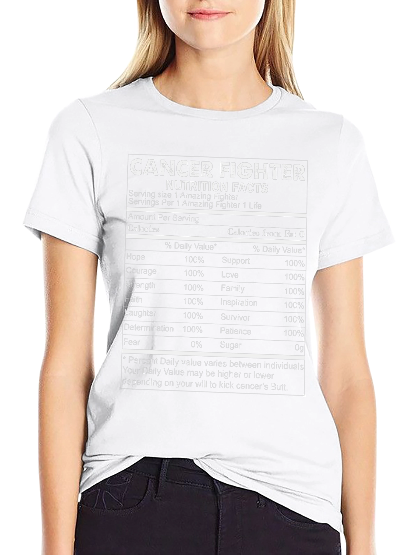 Cancer Fighter Nutrition Facts T-Shirt