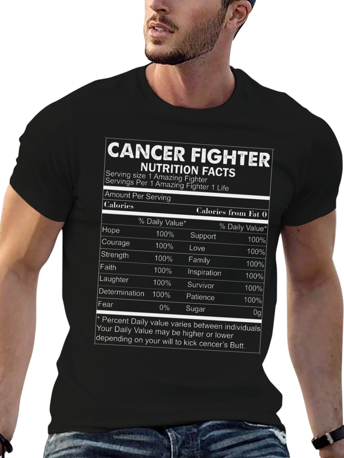 Cancer Fighter Nutrition Facts T-Shirt