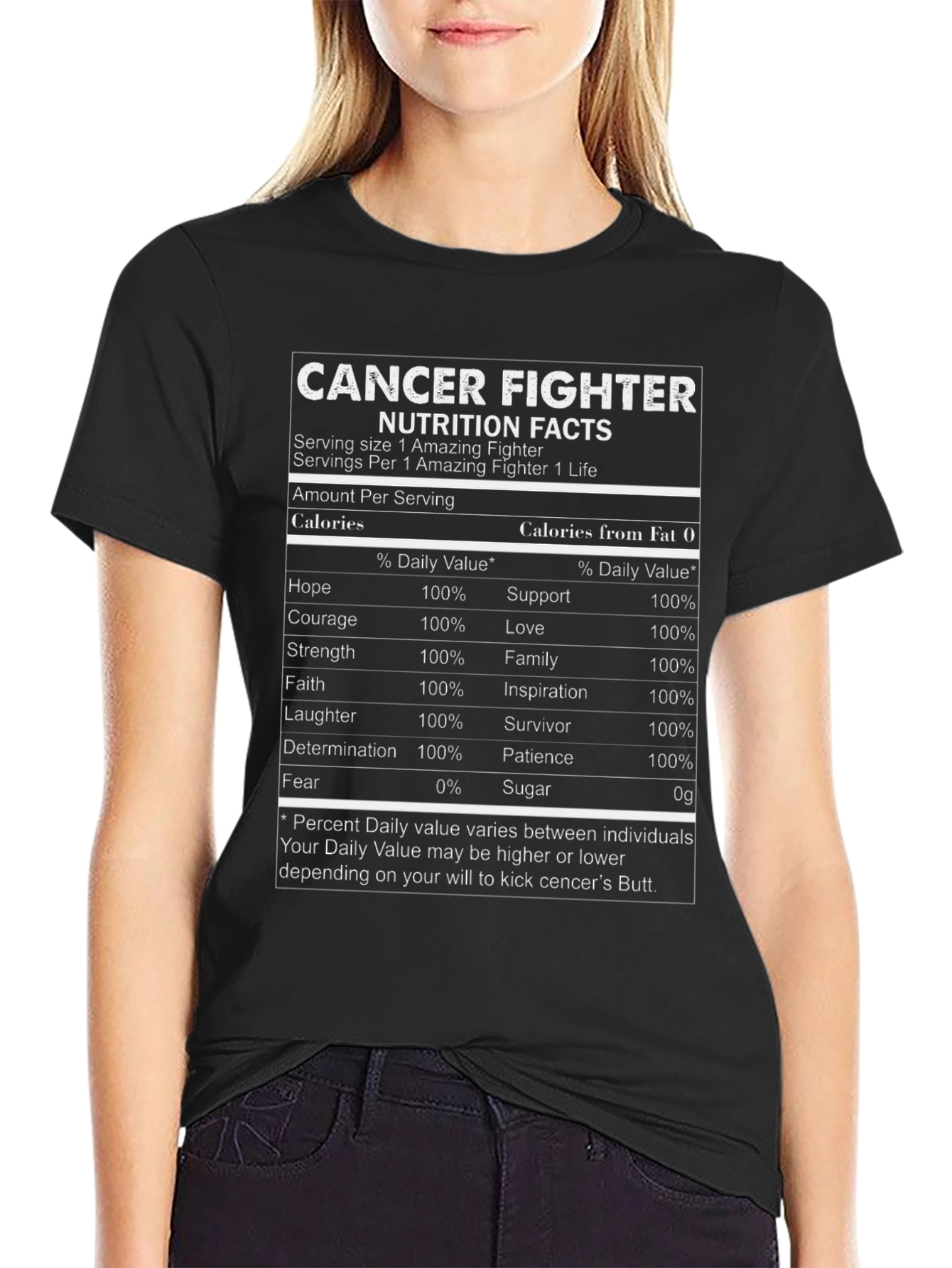 Cancer Fighter Nutrition Facts T-Shirt