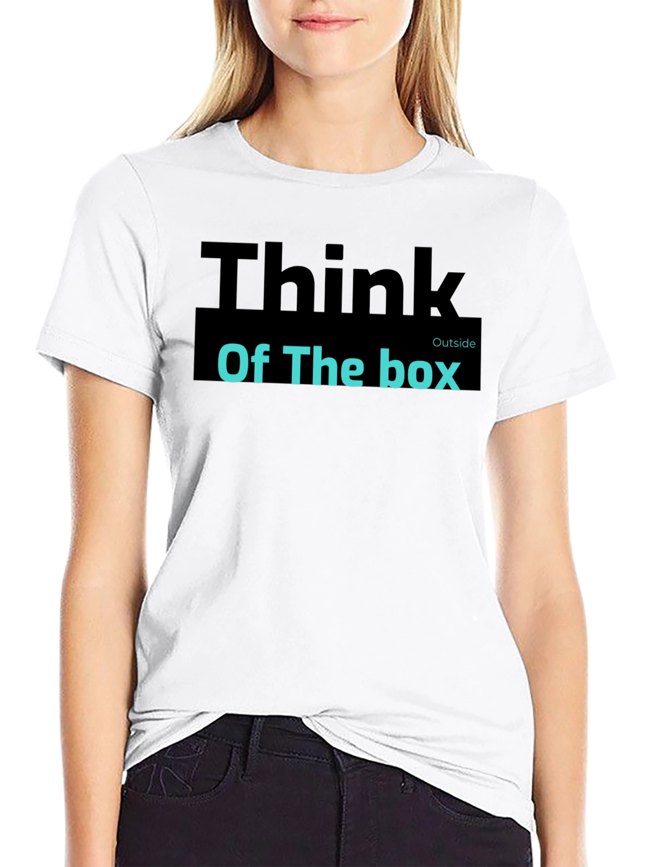 Think Outside the Box Black Graphic Tee Shirt