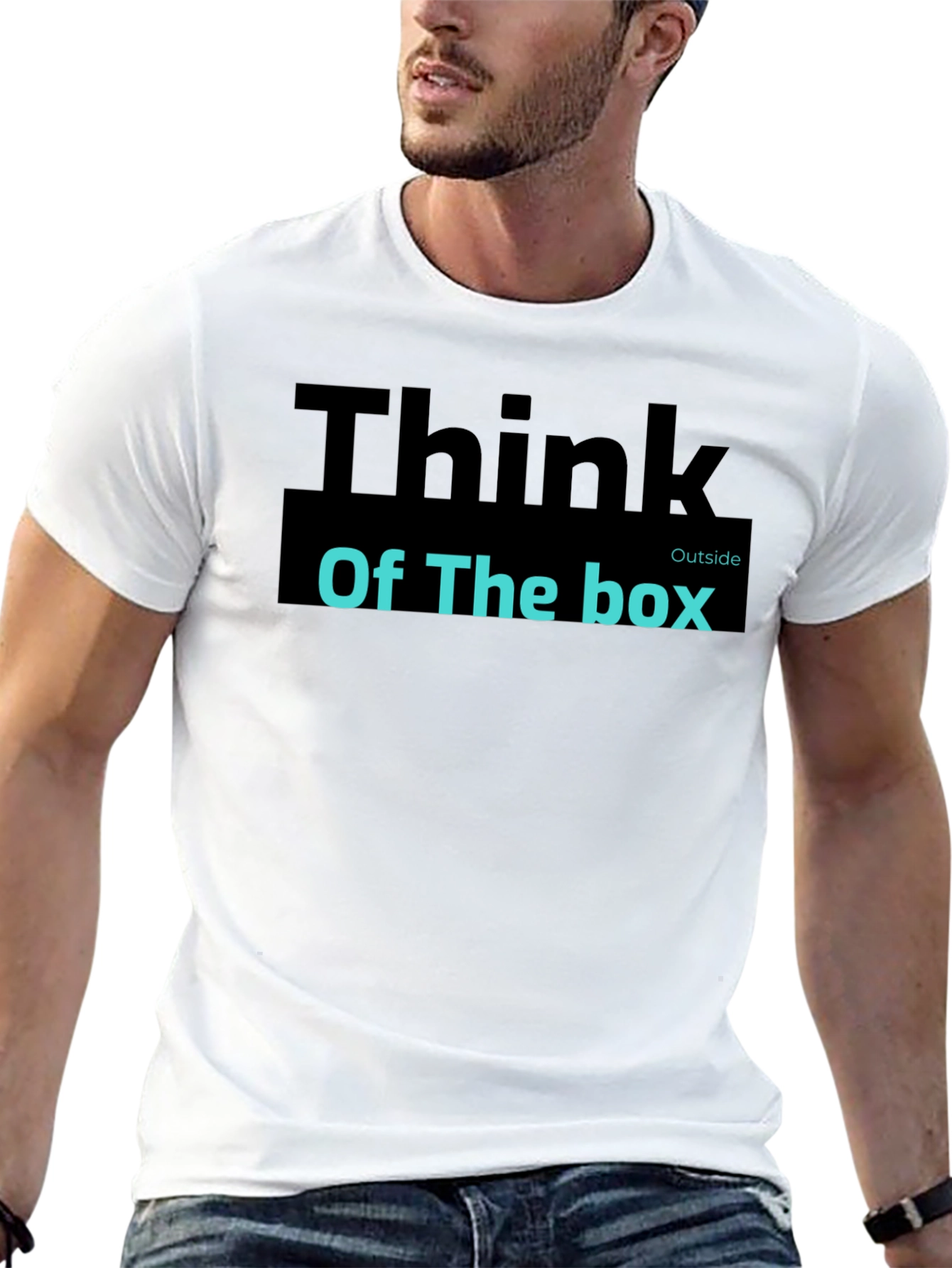 Think Outside the Box Black Graphic Tee Shirt