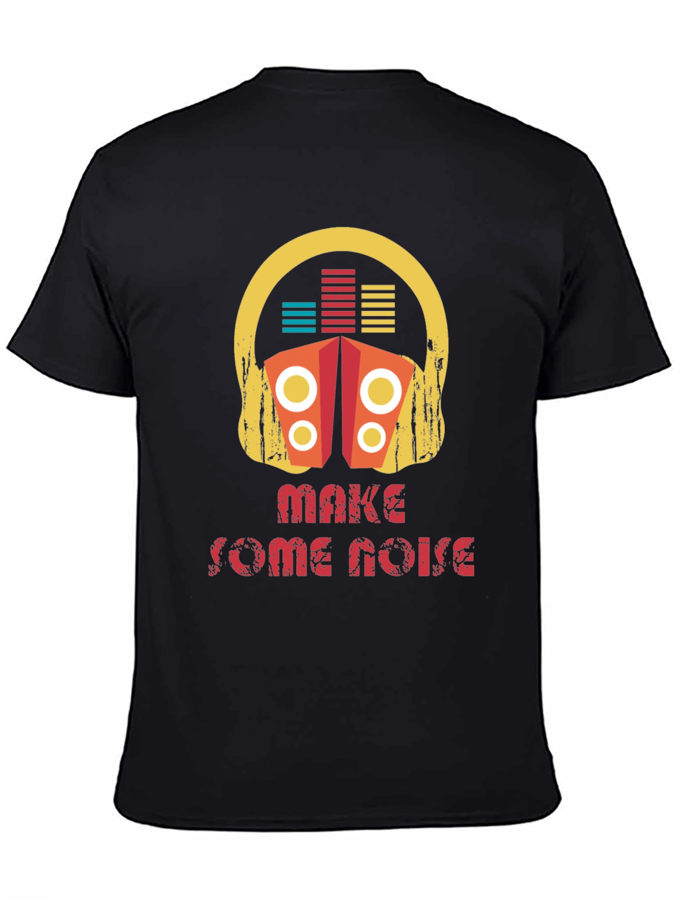 Make Some Noise Graphic Tee - Black Cotton T-Shirt