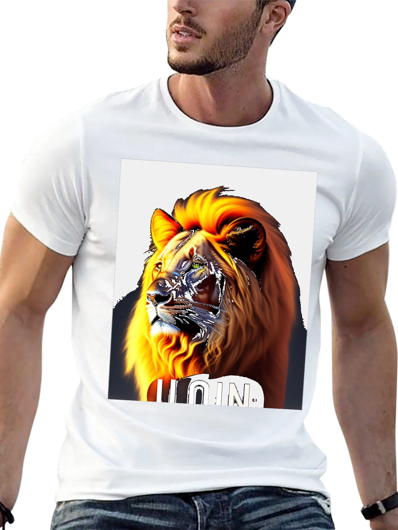 Lion Graphic Black T-Shirt - Bold Statement Tee