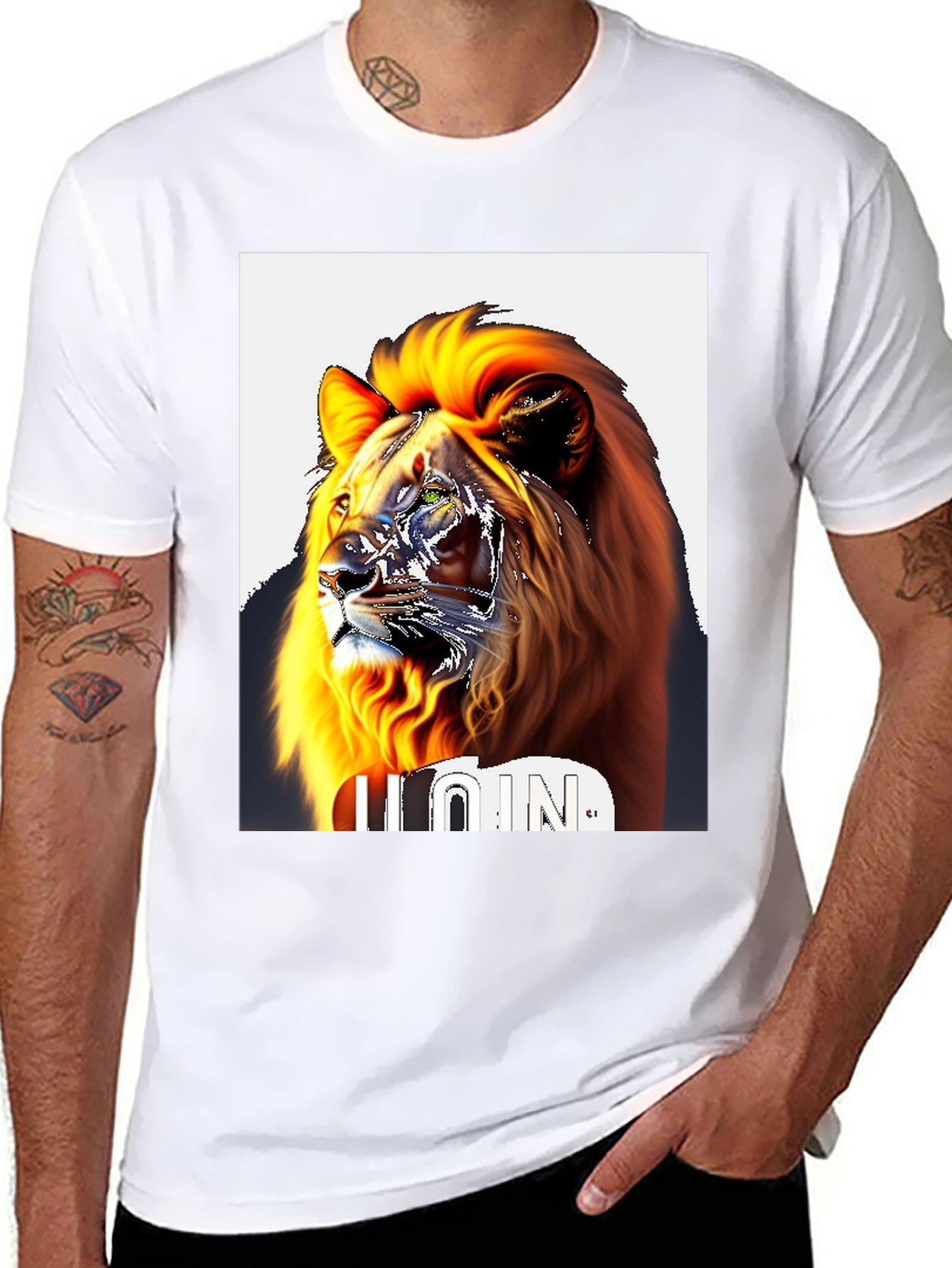 Lion Graphic Black T-Shirt - Bold Statement Tee