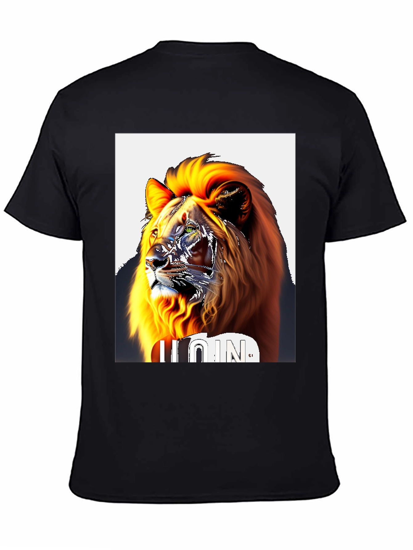 Lion Graphic Black T-Shirt - Bold Statement Tee