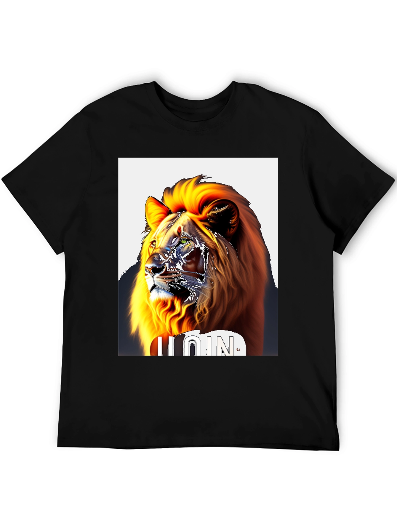 Lion Graphic Black T-Shirt - Bold Statement Tee