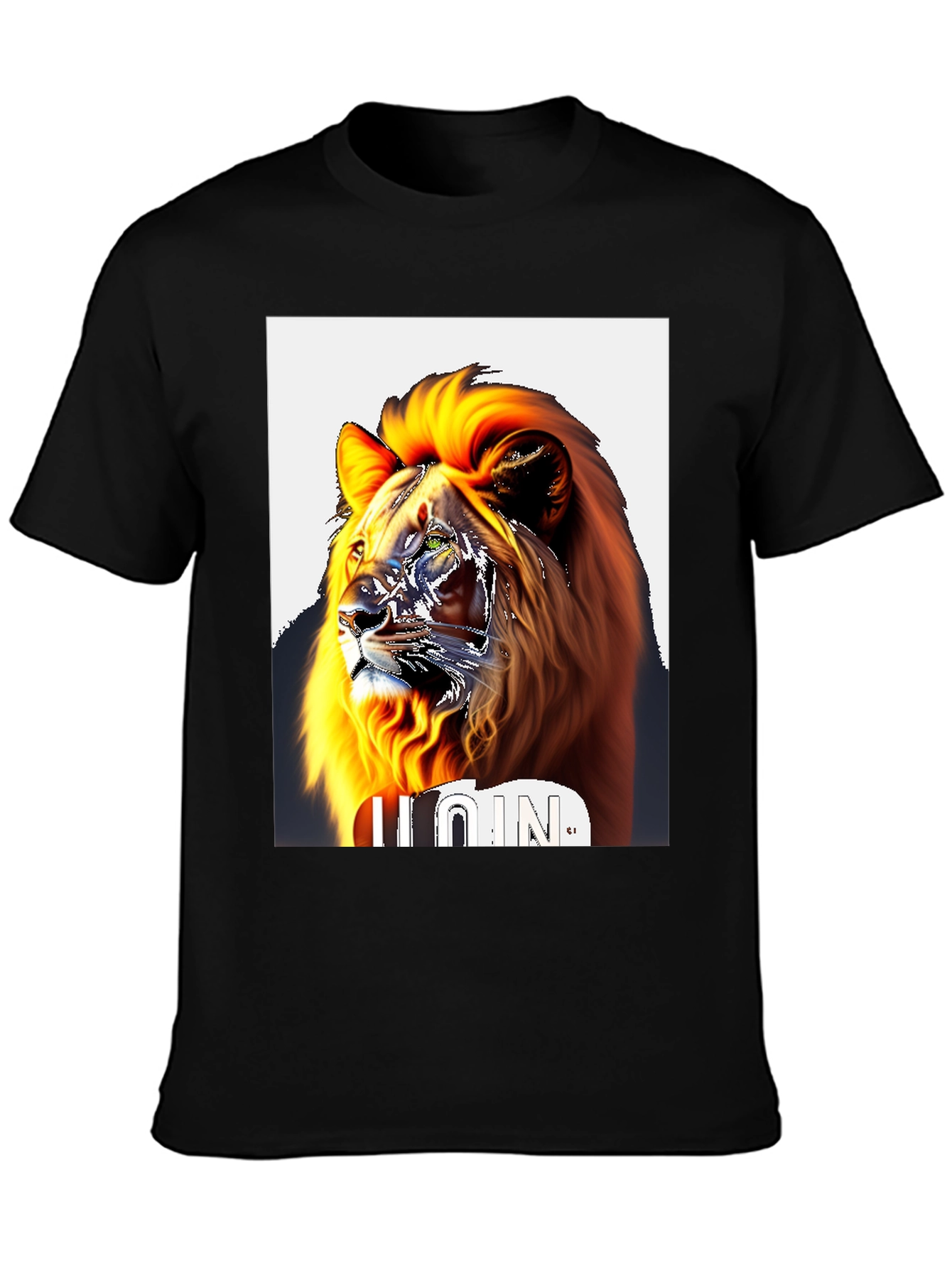 Lion Graphic Black T-Shirt - Bold Statement Tee