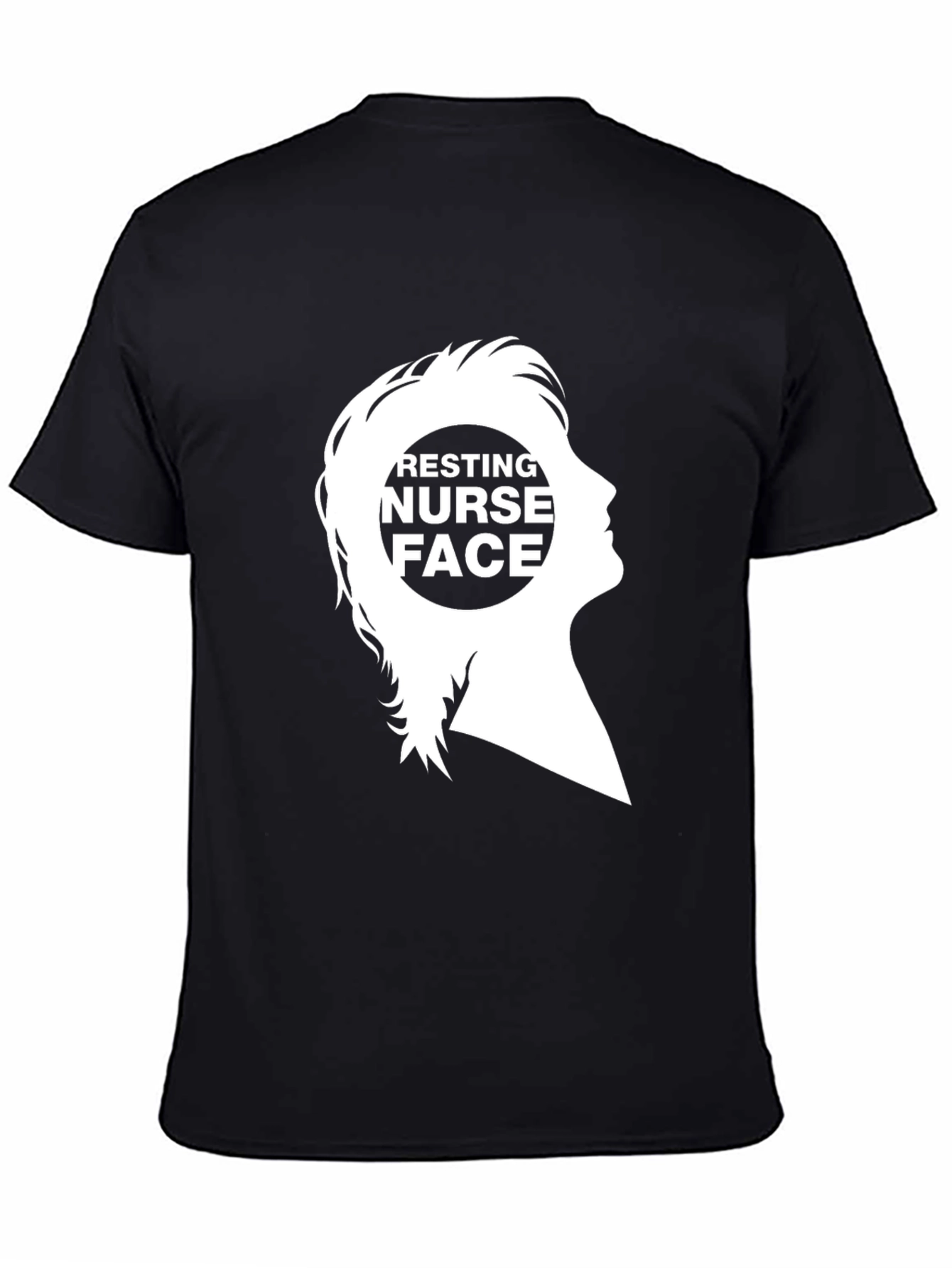 Resting Nurse Face Graphic Tee - Black Cotton T-Shirt
