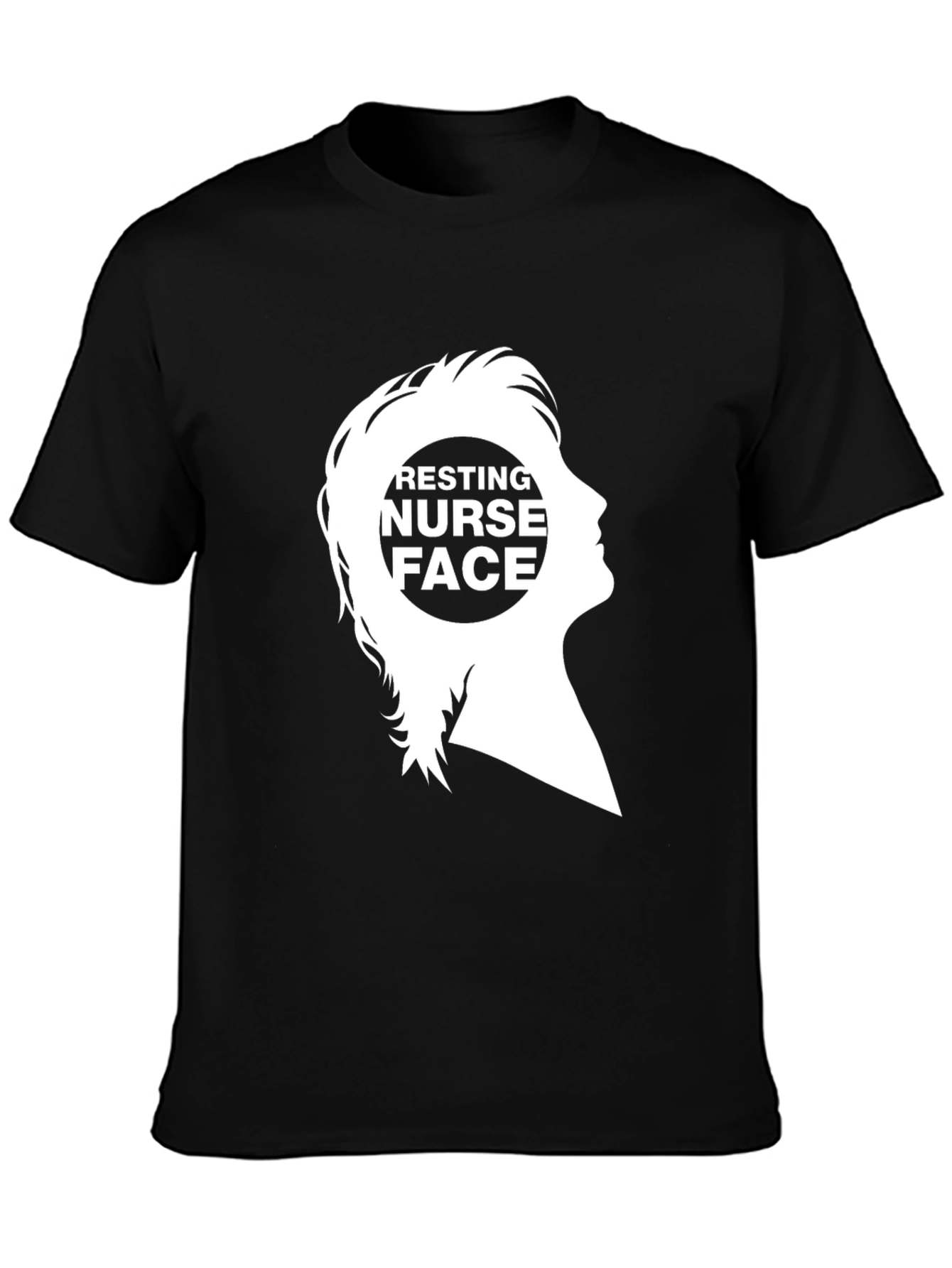 Resting Nurse Face Graphic Tee - Black Cotton T-Shirt