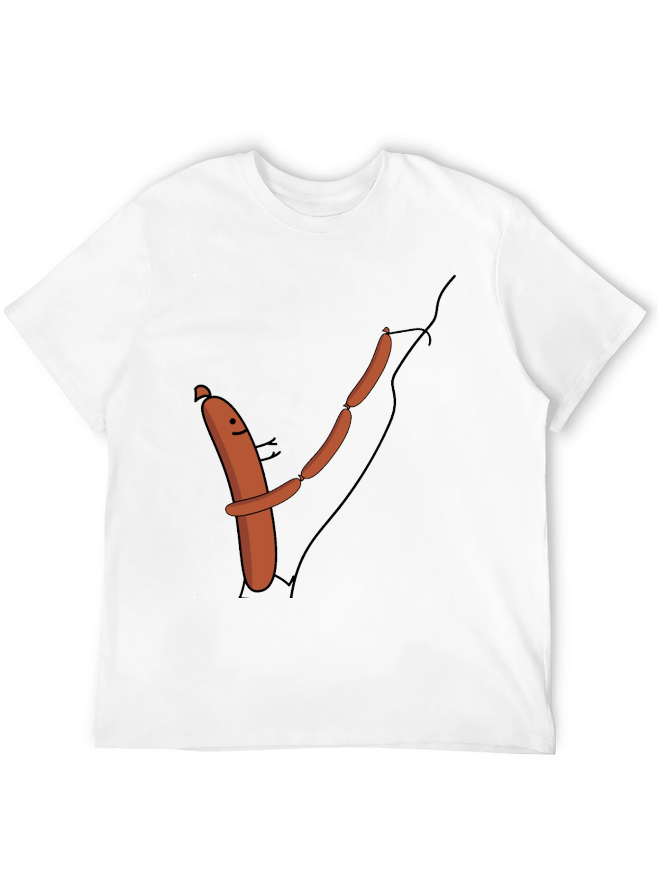 Funny Sausage Chain Hugging Black T-Shirt