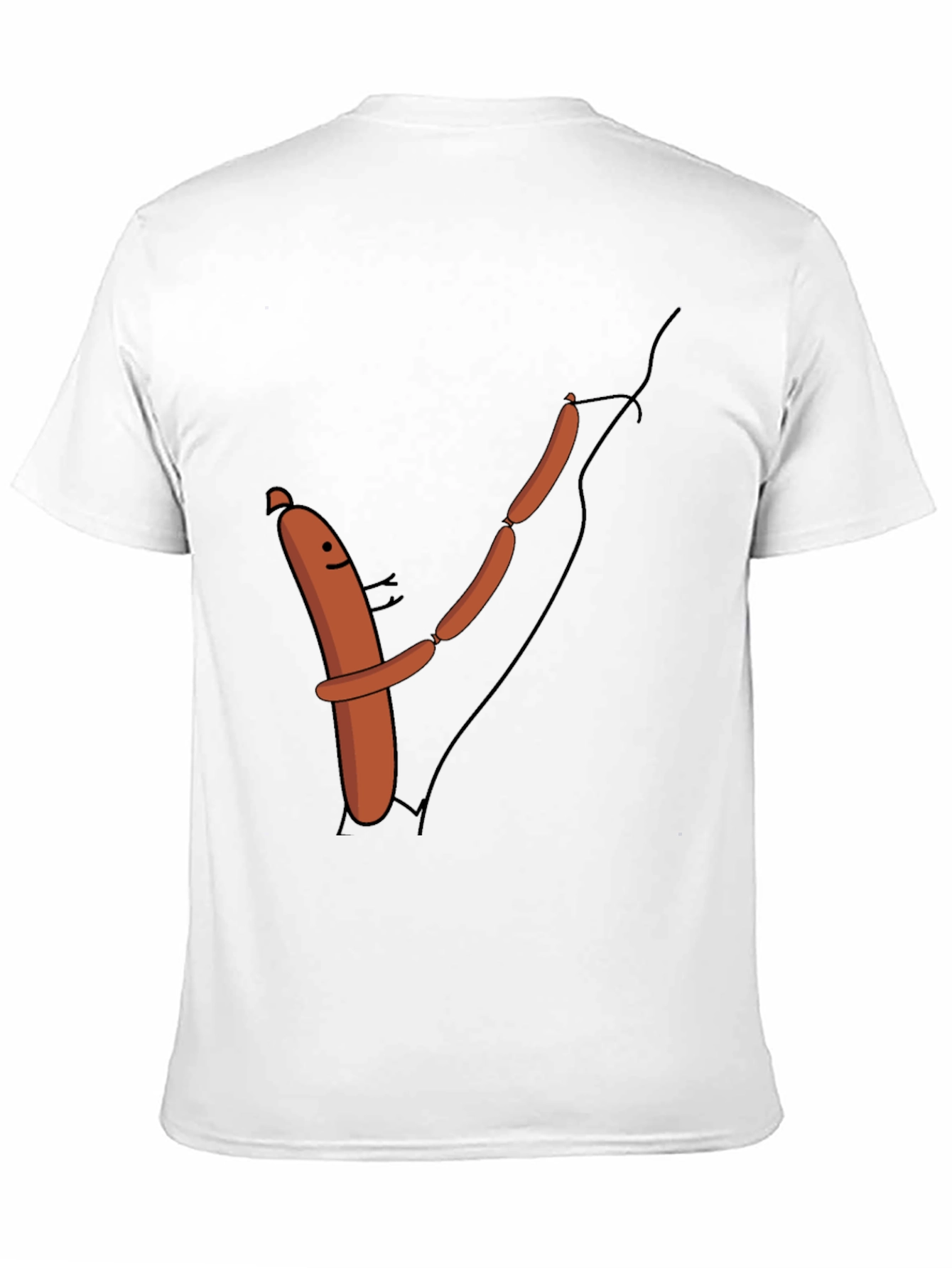 Funny Sausage Chain Hugging Black T-Shirt