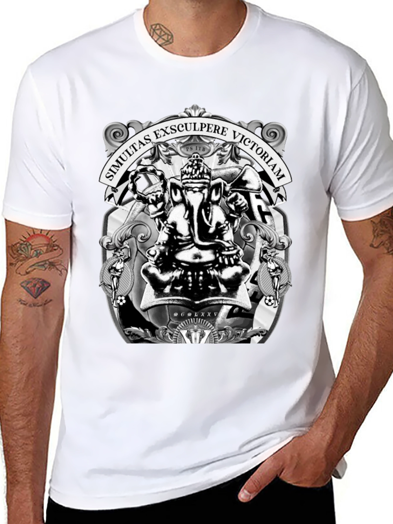 Ganesha T-Shirt - Simultas Exsculpere Victoriam Design