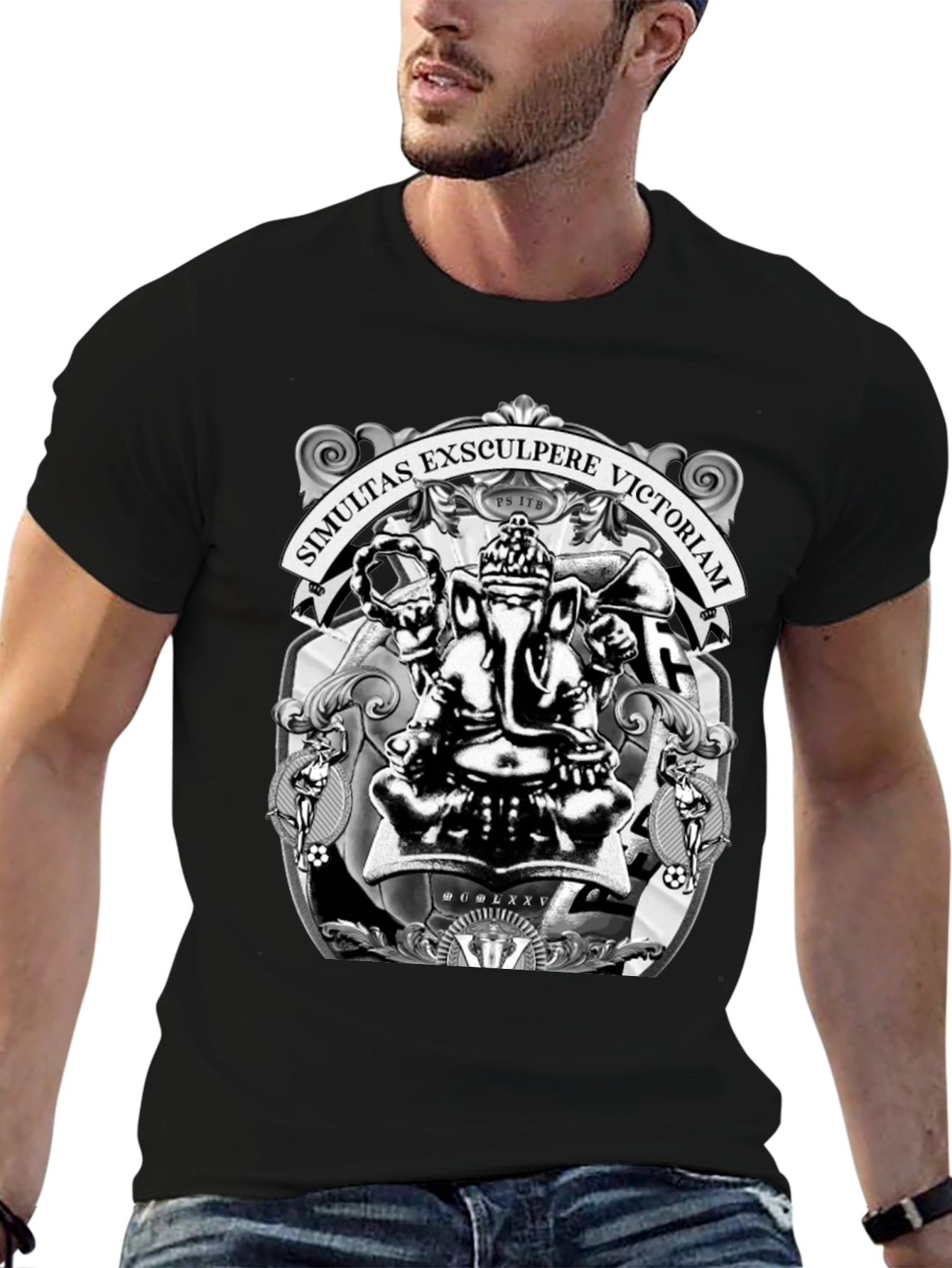 Ganesha T-Shirt - Simultas Exsculpere Victoriam Design