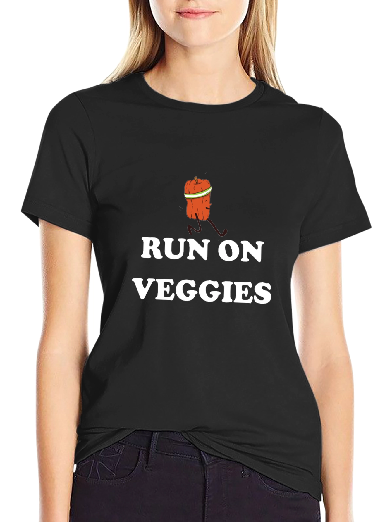 Run On Veggies T-Shirt - Funny Vegetarian Fitness Tee