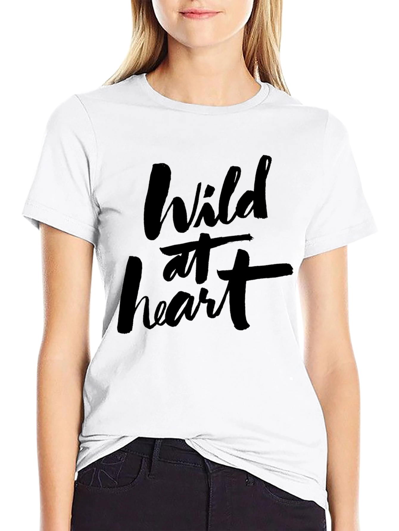 Wild at Heart Graphic Tee - Black Cotton T-Shirt