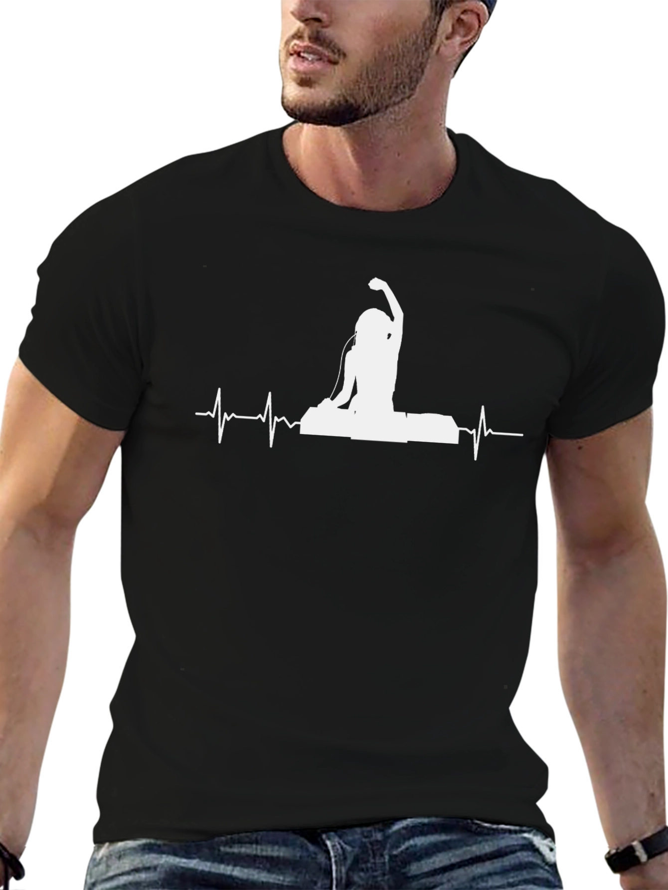 DJ Heartbeat Graphic Tee - Music Lover Shirt