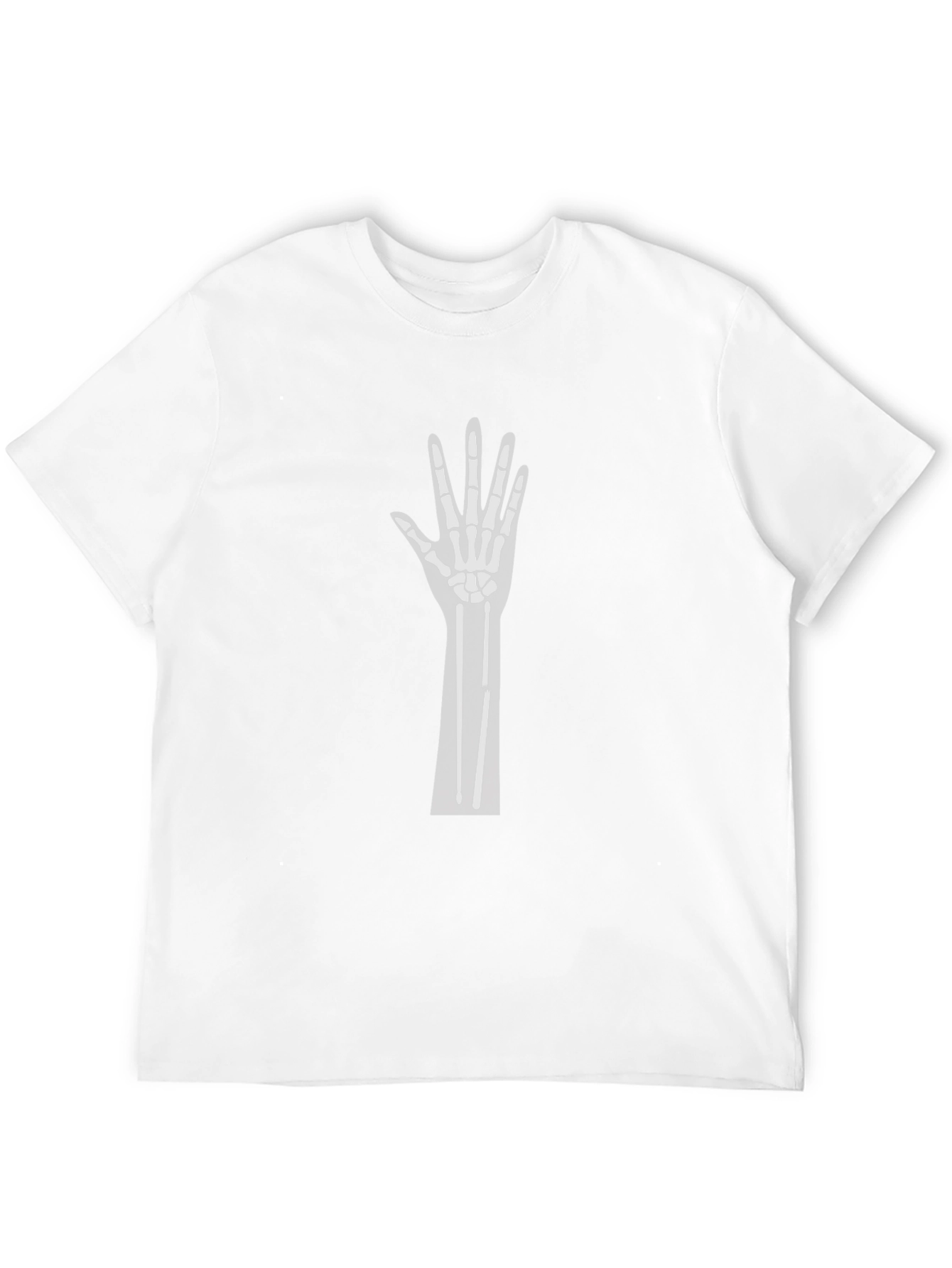 Skeleton Hand Graphic Tee - Black Cotton Crew Neck