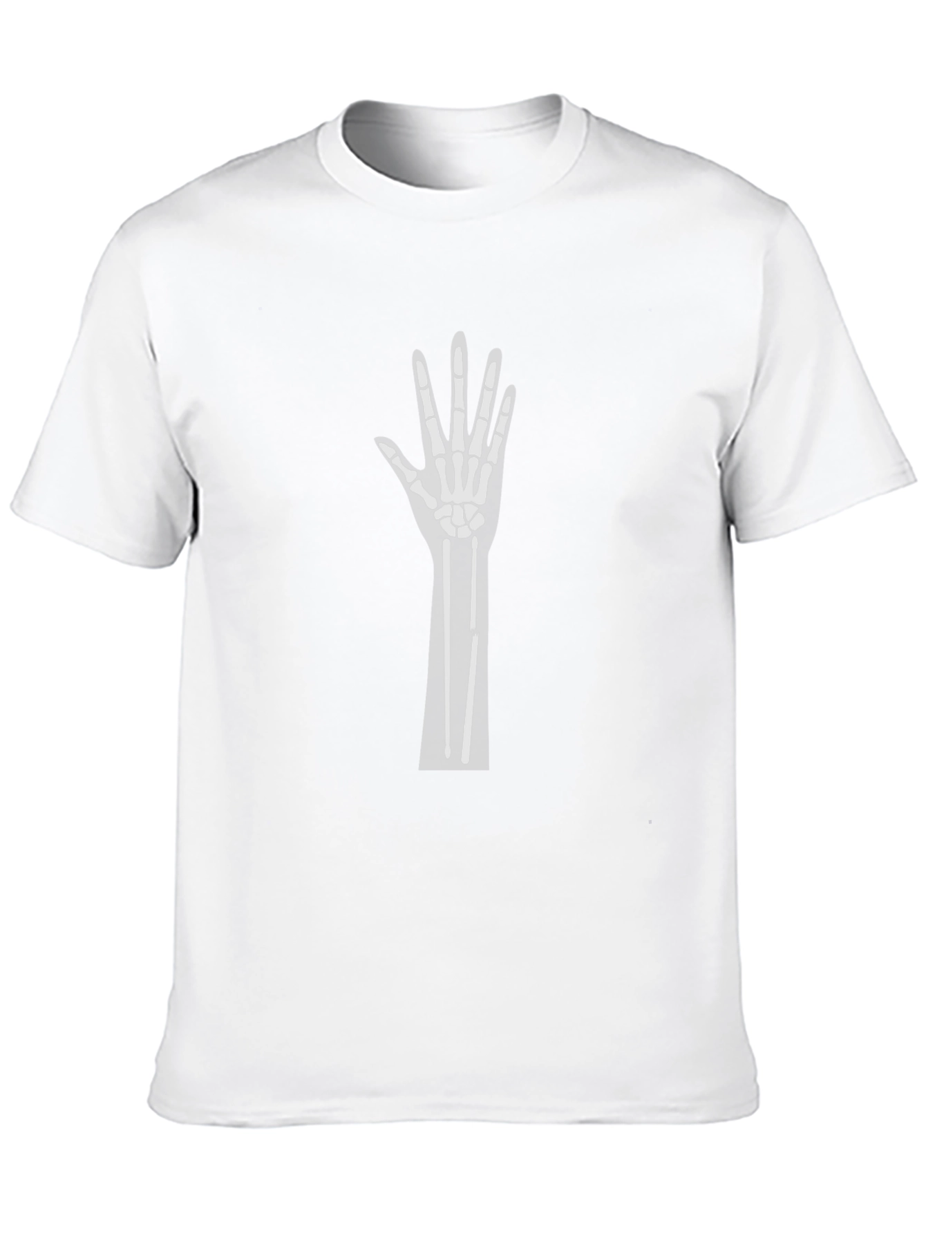 Skeleton Hand Graphic Tee - Black Cotton Crew Neck