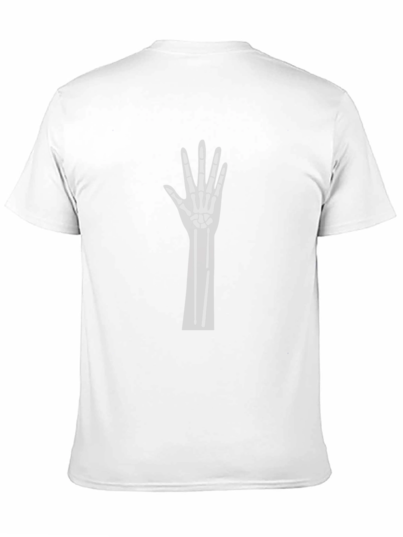 Skeleton Hand Graphic Tee - Black Cotton Crew Neck