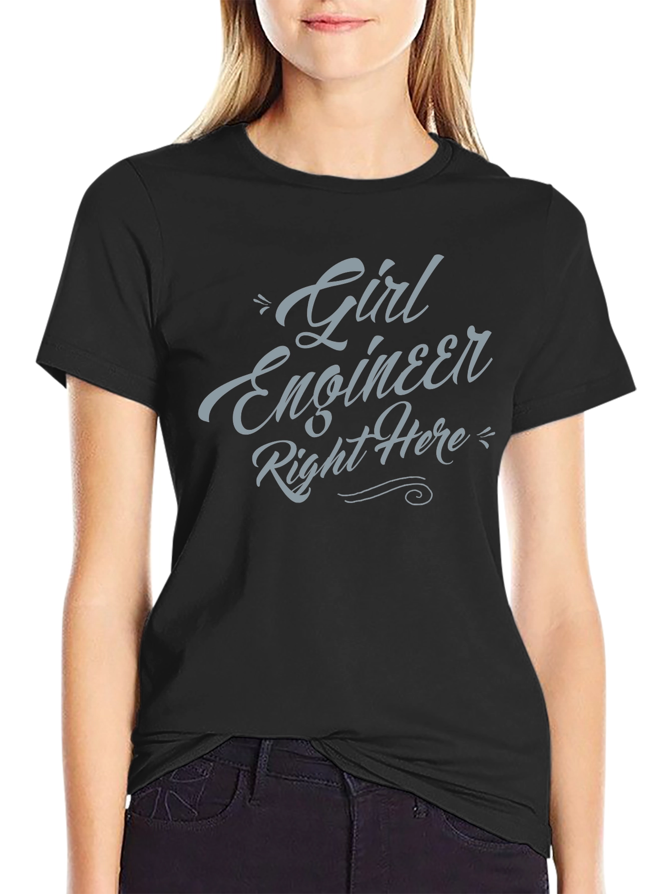 Girl Engineer Right Here T-Shirt