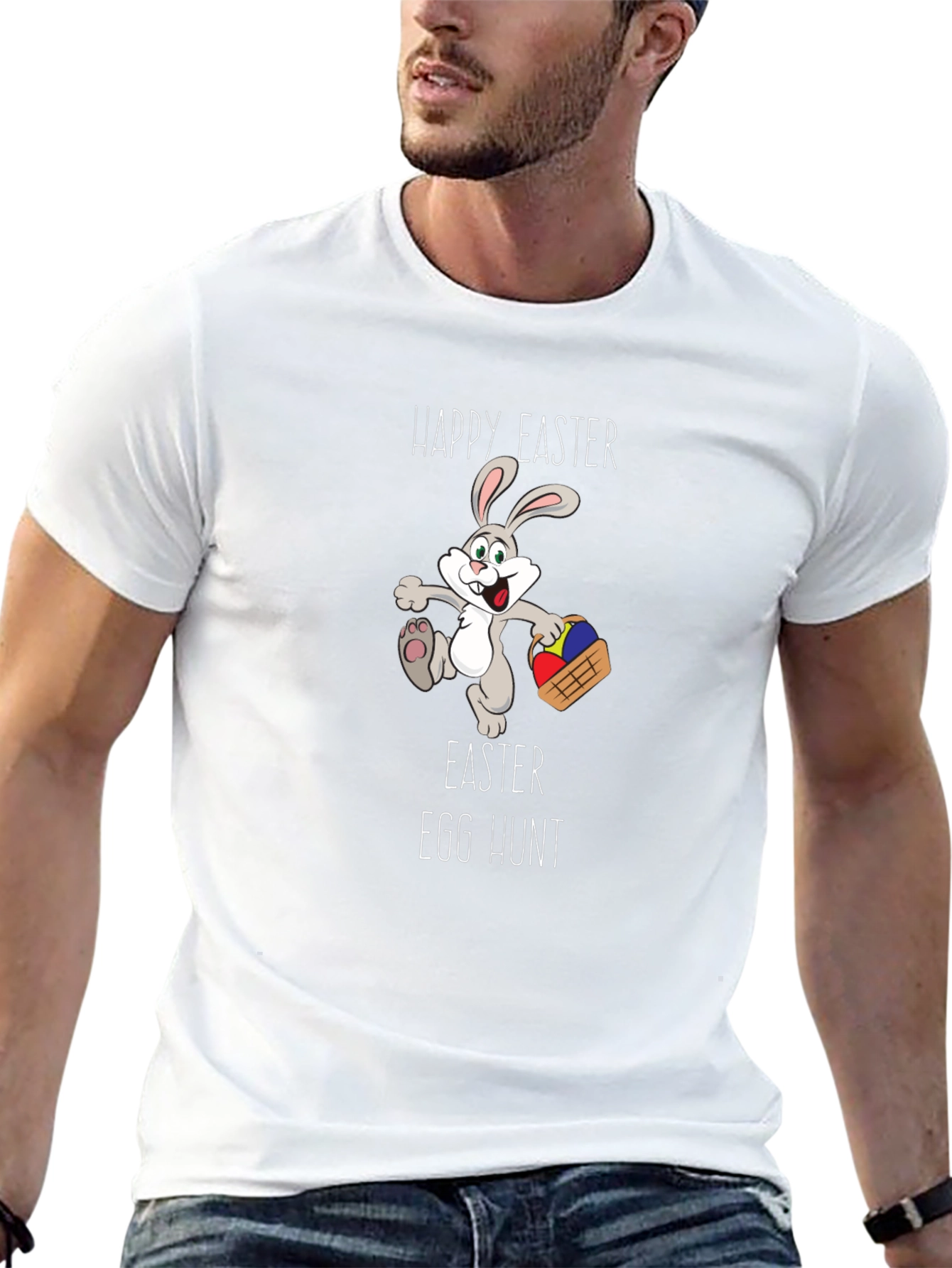 Happy Easter Egg Hunt Bunny Graphic Tee