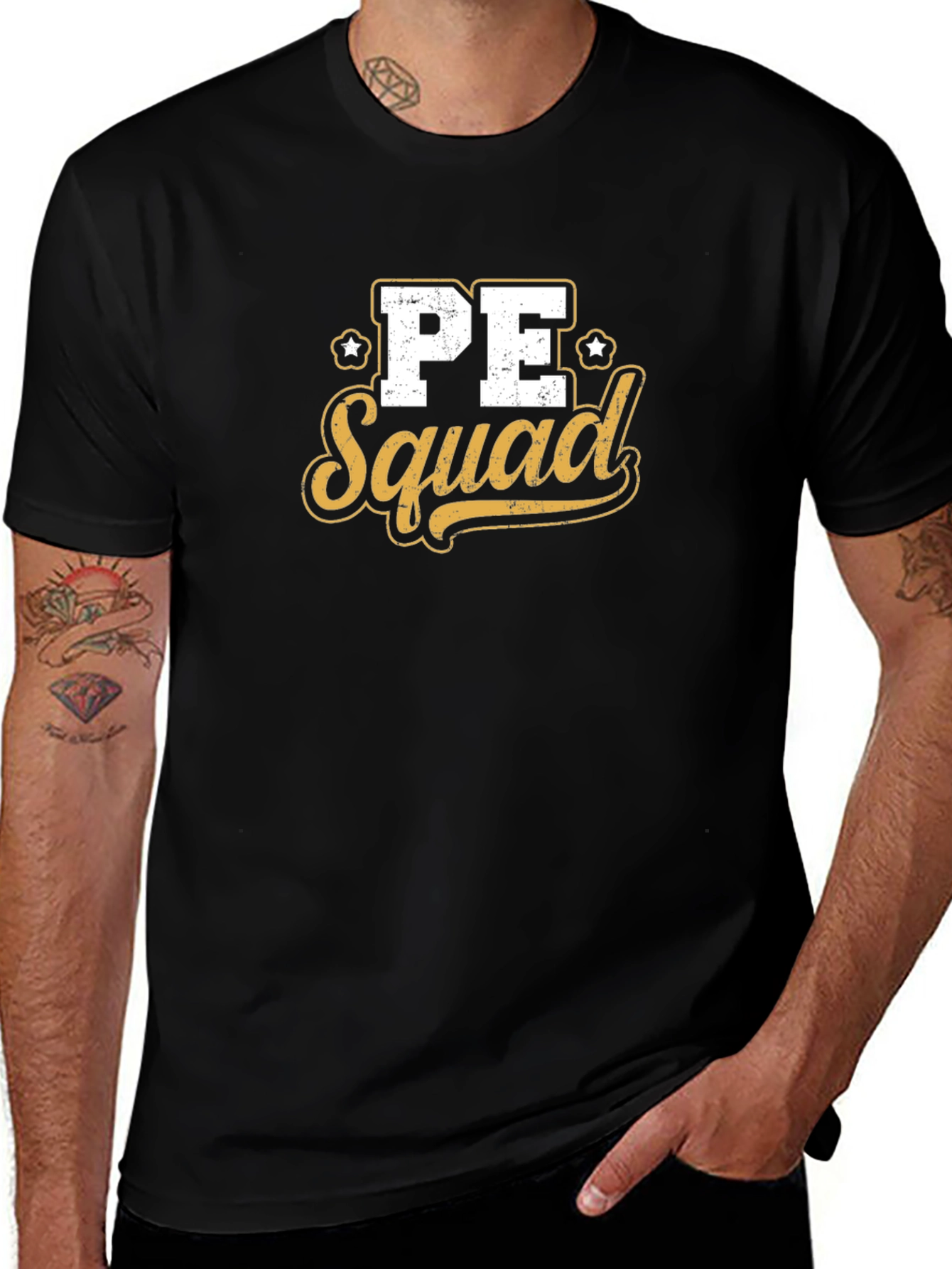 PE Squad Graphic Tee - Black Cotton Blend